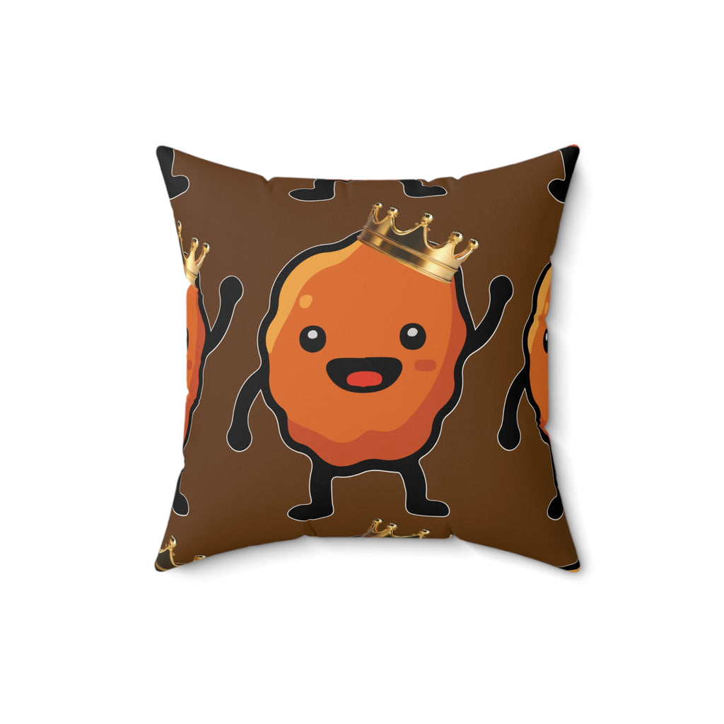 King Nuggie Throw Pillow | Besties & Coffee Mascot Conversation Piece