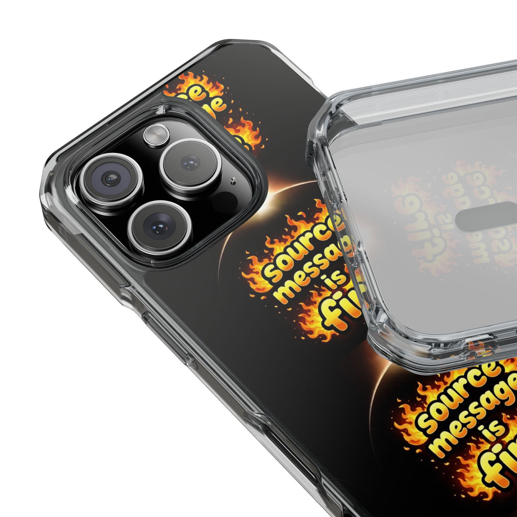 Source Message is Fire – MagSafe® Clear Impact Case for iPhone 14-17 | Chic, Drop-Proof & Accessory Ready