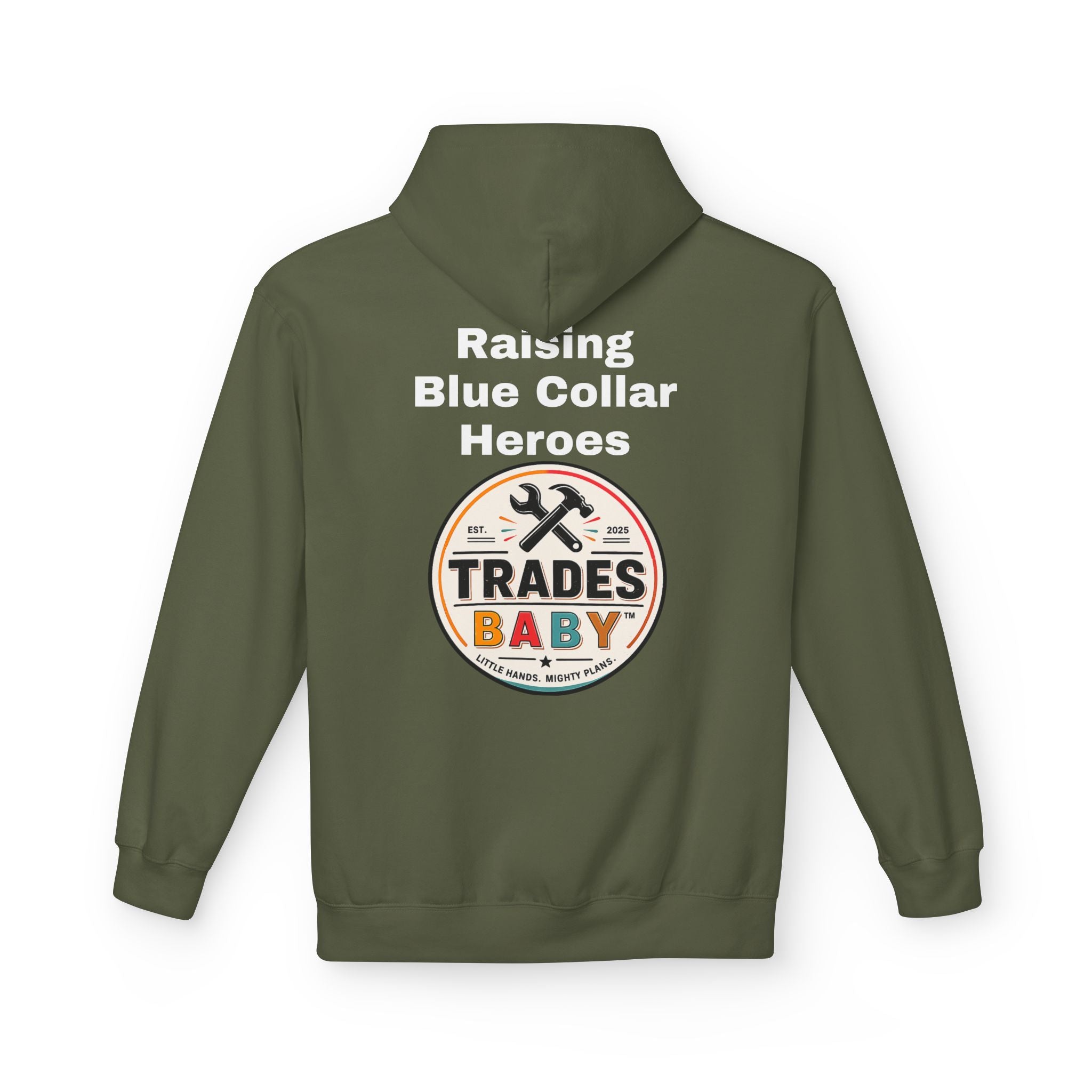 “Raising Blue Collar Heroes” Hoodie — TradesBaby Kids Hoodie for Future Builders & Hardworking Families