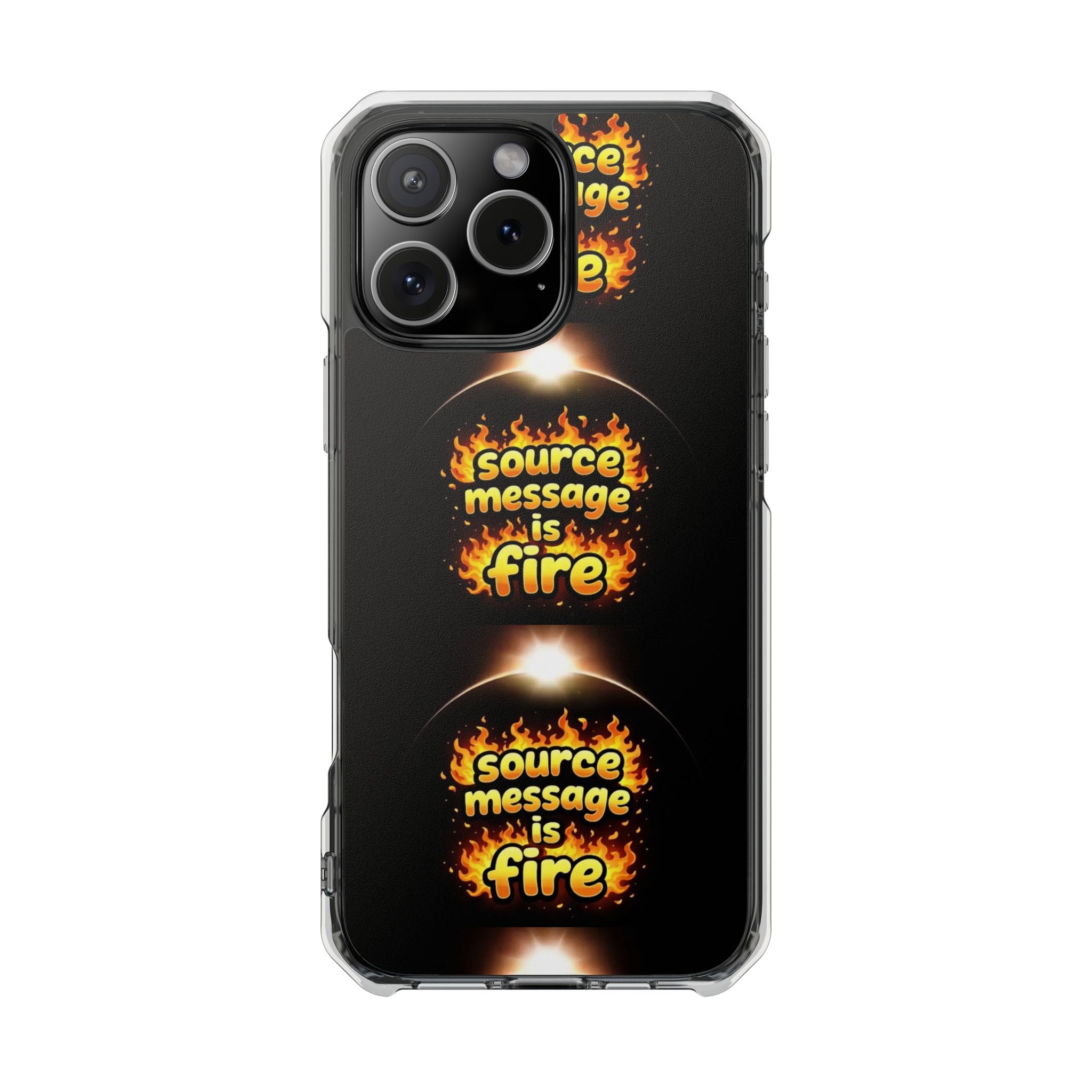 Source Message is Fire – MagSafe® Clear Impact Case for iPhone 14-17 | Chic, Drop-Proof & Accessory Ready
