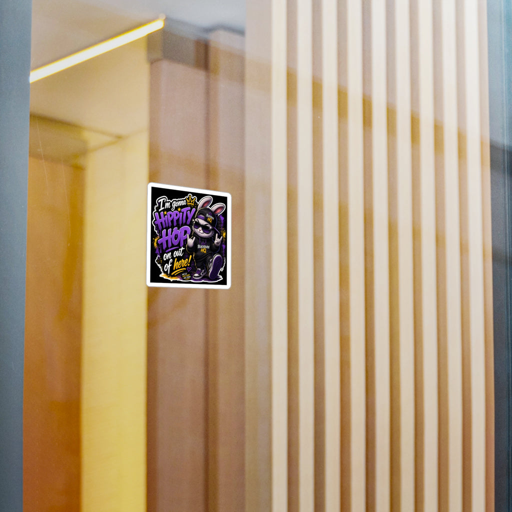"I’m Gonna Hippity Hop Out of Here” Bunny Sticker – Blackburn HQ™ Besties & Coffee Club Vinyl Decal