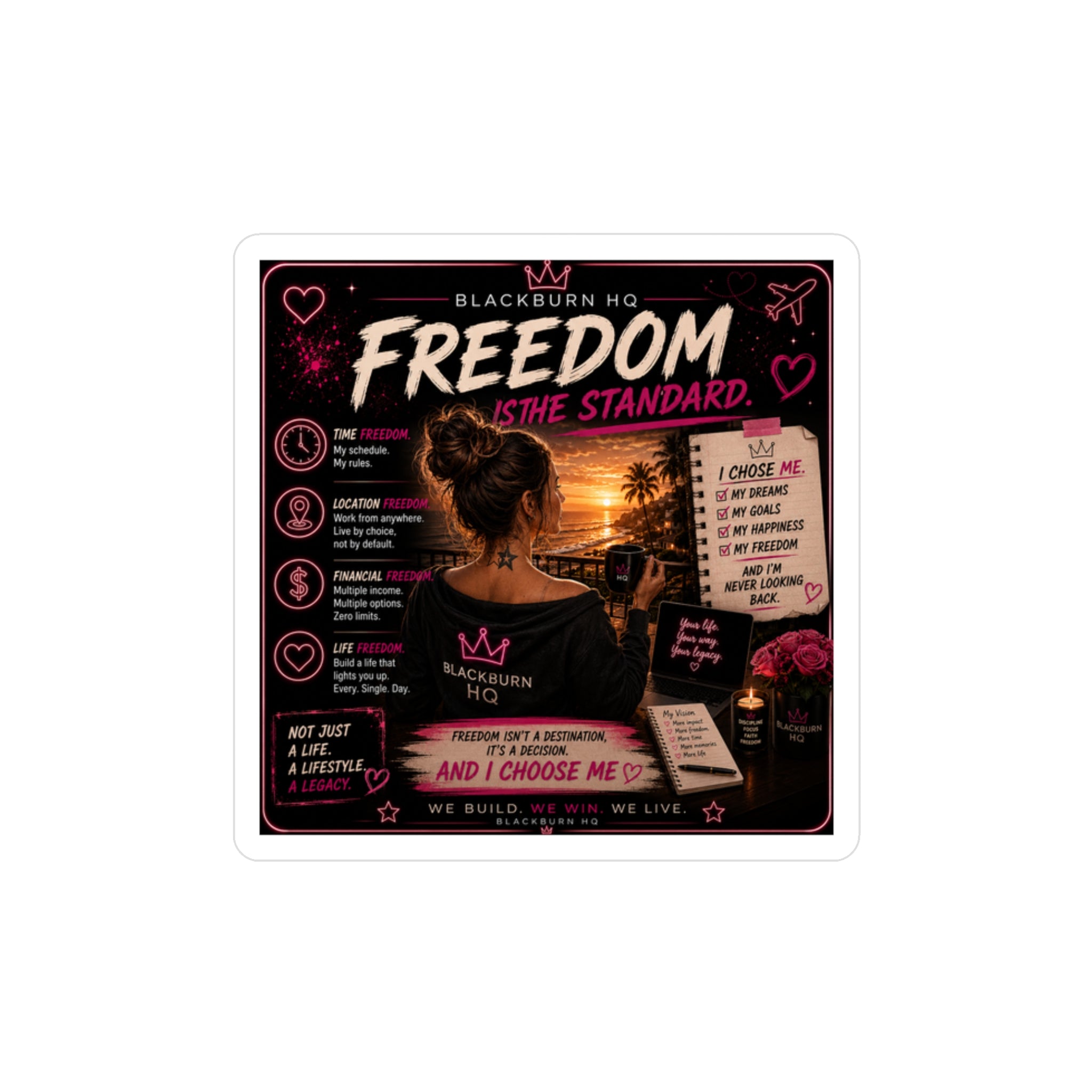 Freedom Is the Standard Sticker | Blackburn HQ Motivational Vinyl Decal