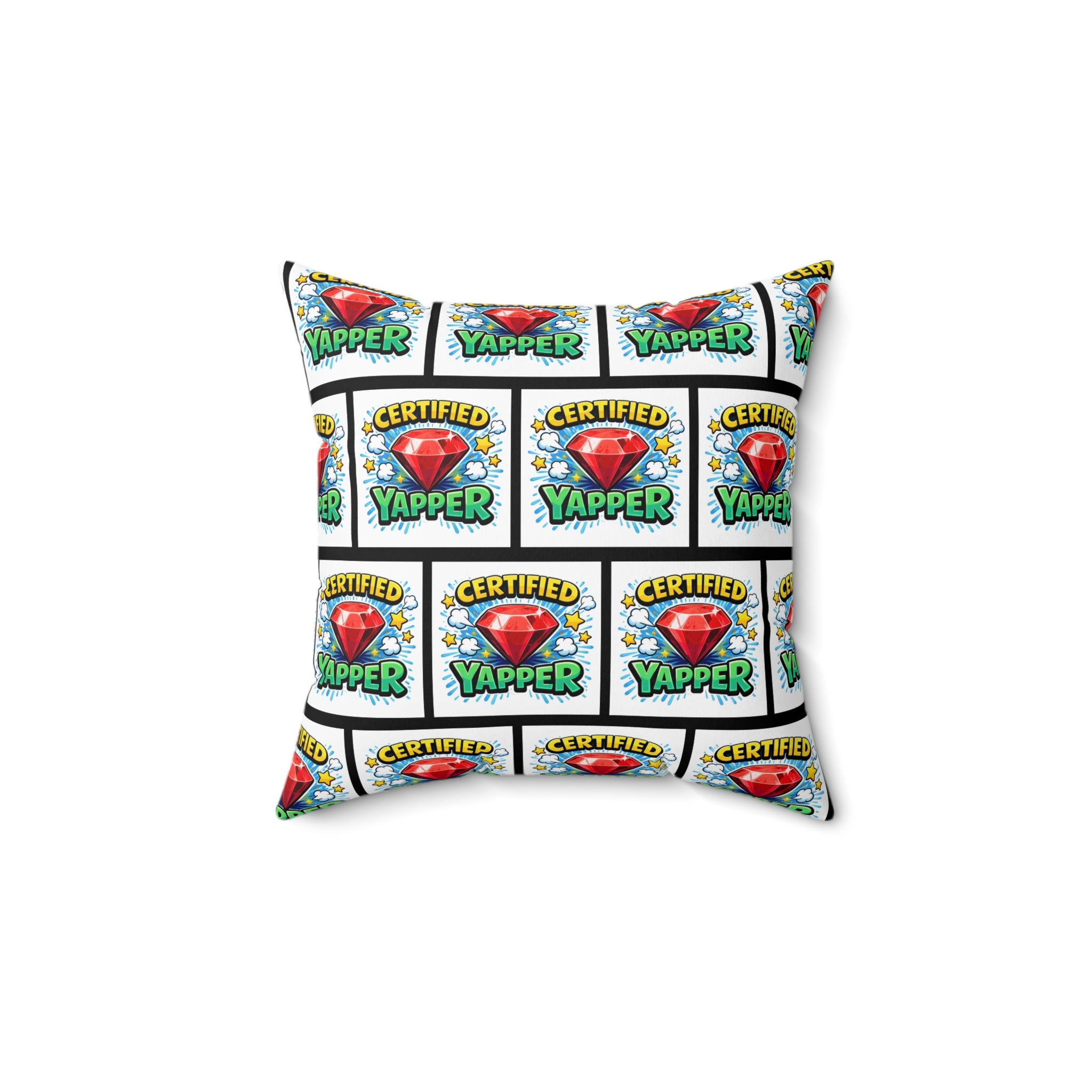 Certified Yapper Throw Pillow | Besties & Coffee Conversation Piece