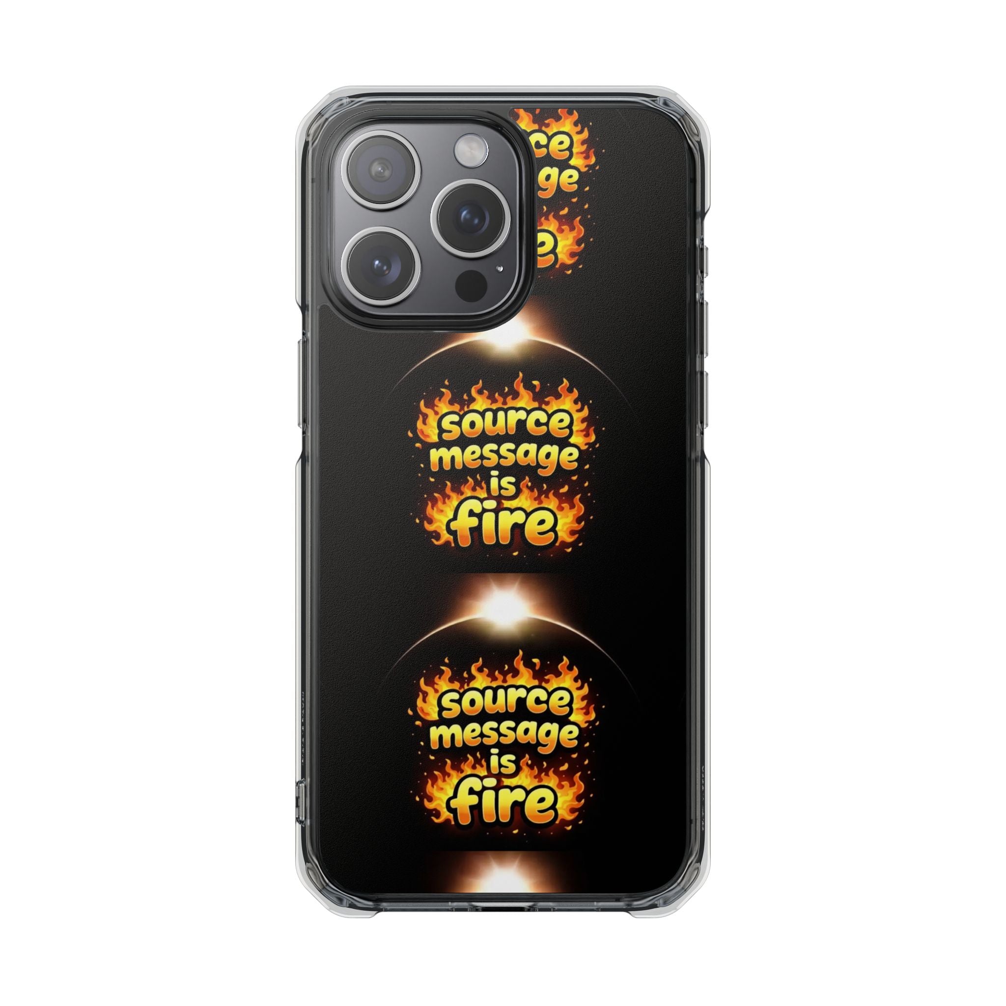 Source Message is Fire – MagSafe® Clear Impact Case for iPhone 14-17 | Chic, Drop-Proof & Accessory Ready