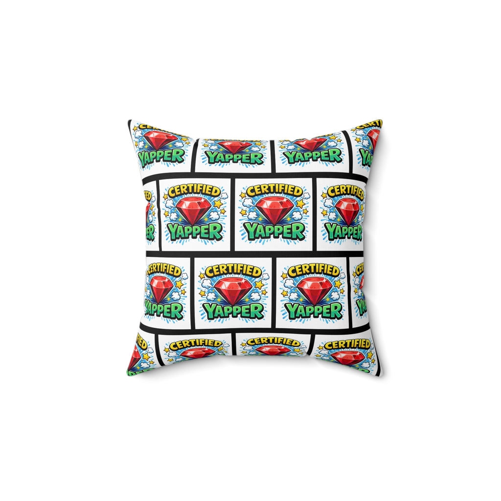 Certified Yapper Throw Pillow | Besties & Coffee Conversation Piece