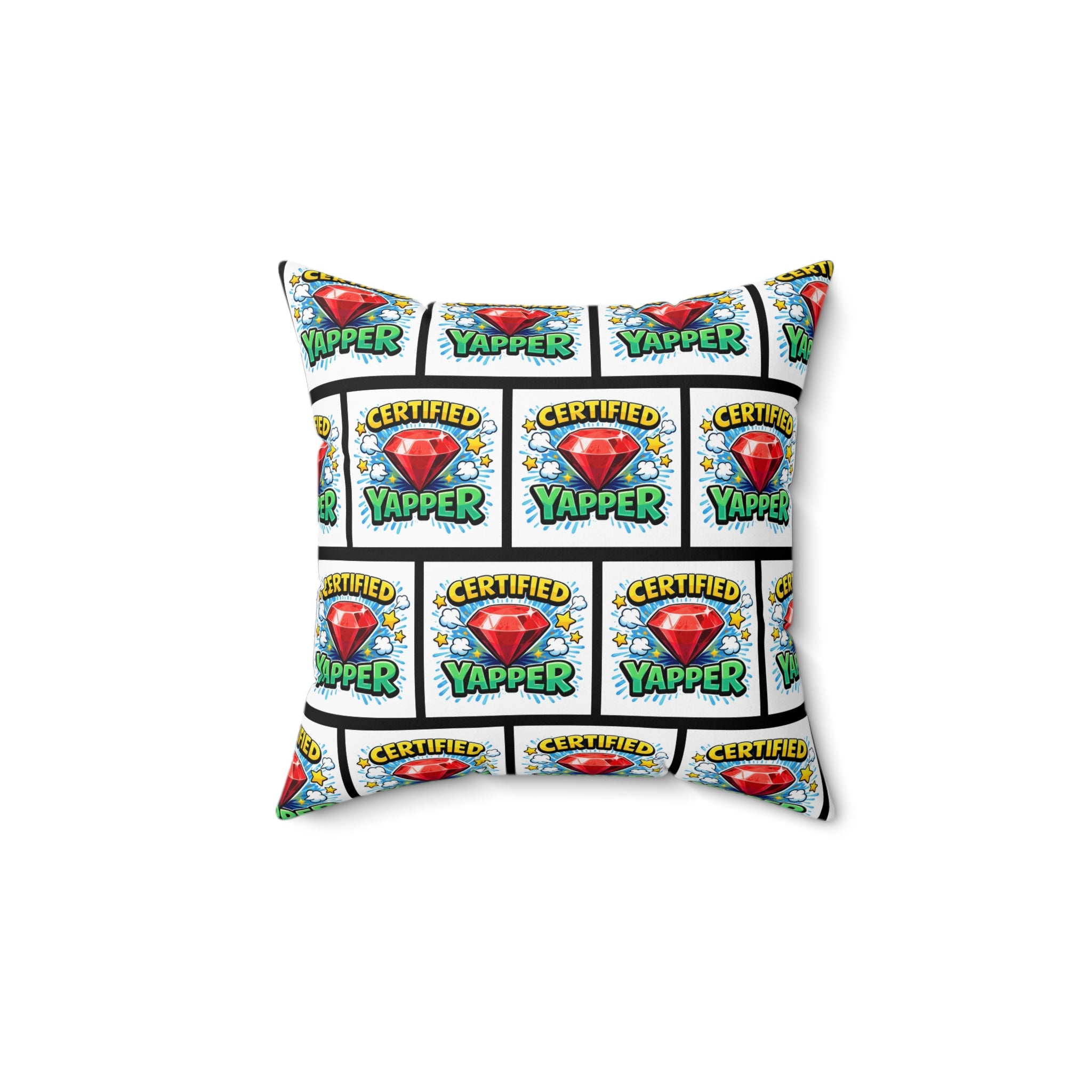 Certified Yapper Throw Pillow | Besties & Coffee Conversation Piece
