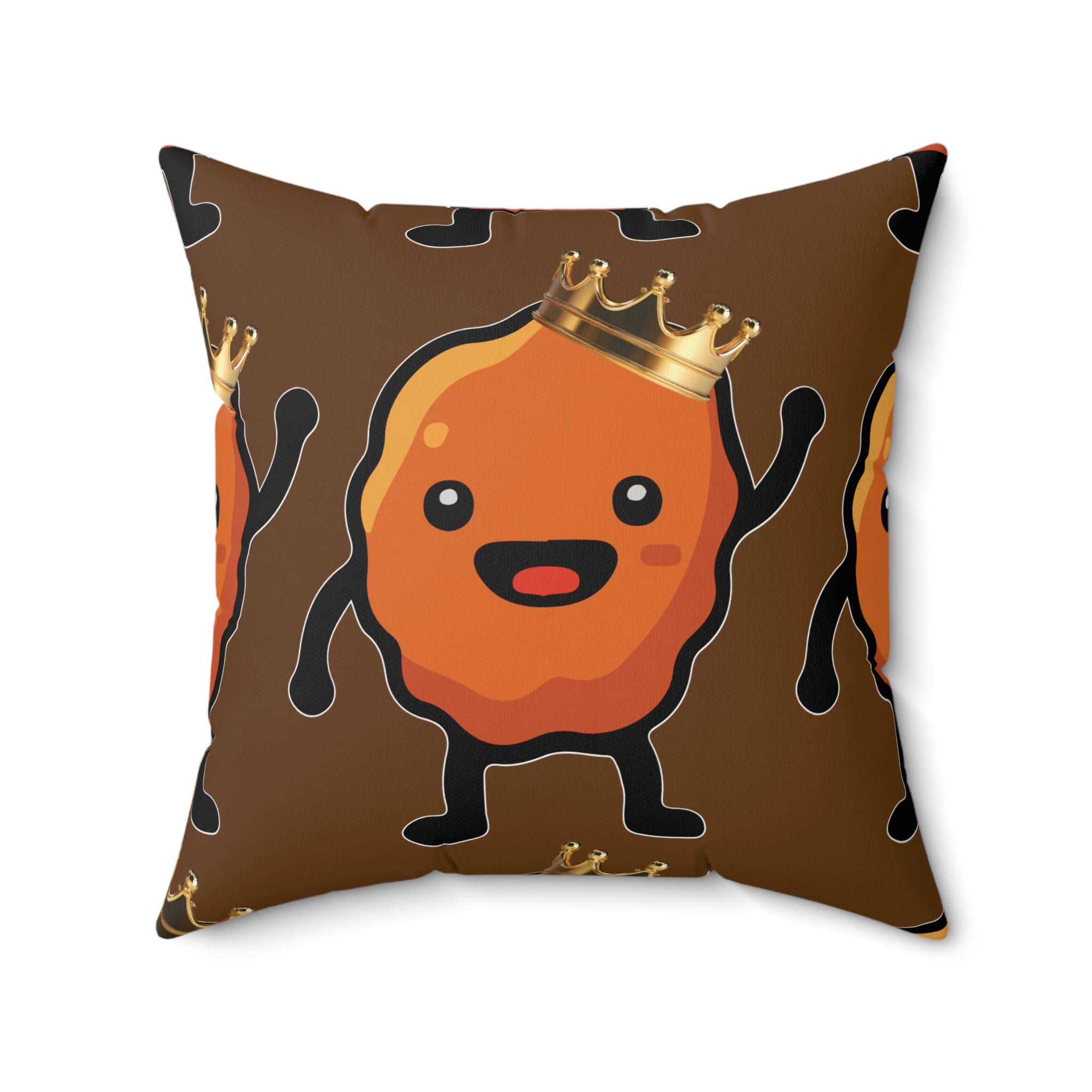 King Nuggie Throw Pillow | Besties & Coffee Mascot Conversation Piece