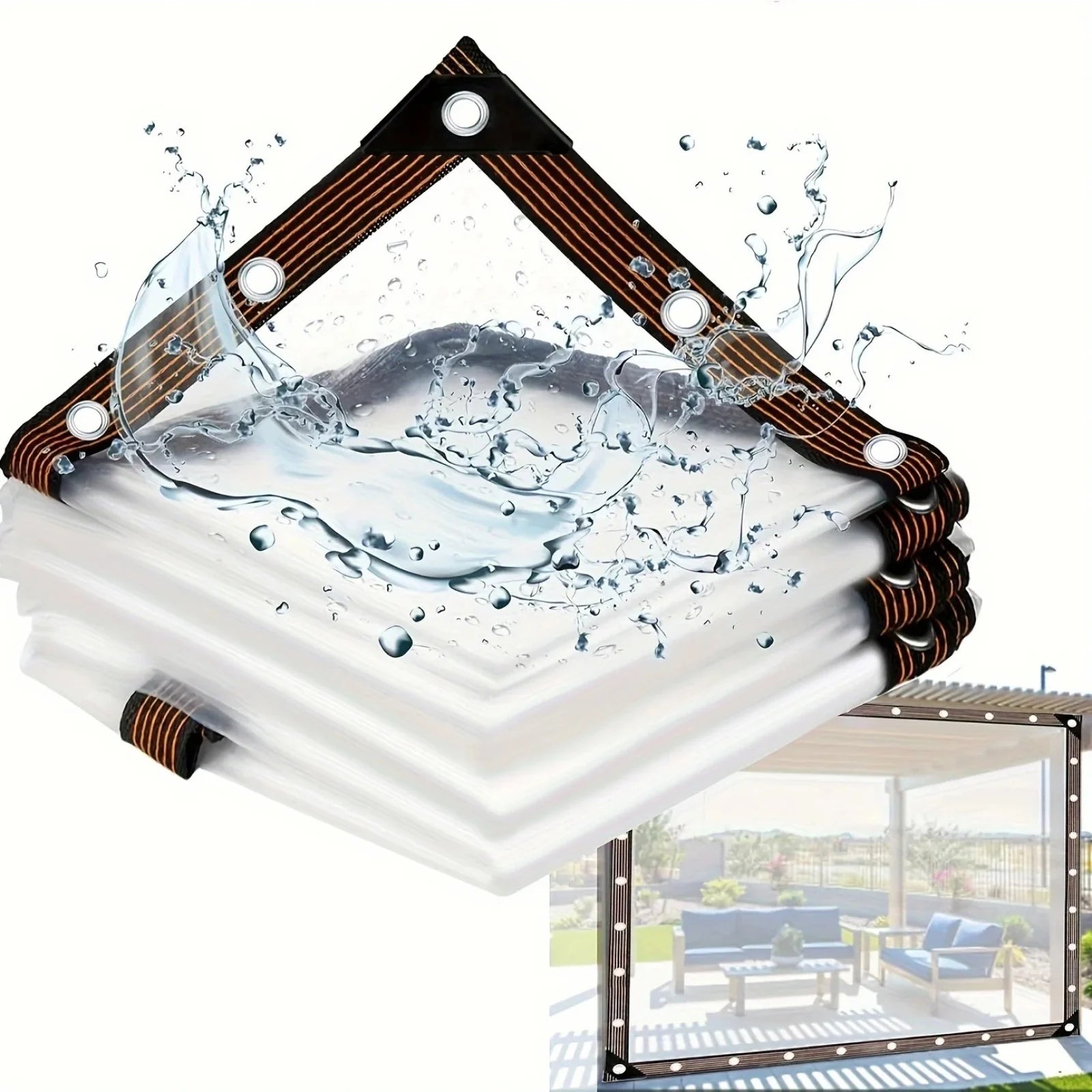 Transparent Waterproof Tarp – Multipurpose Outdoor Cloth for Plants, Camping, Garden, Greenhouse & Patio Protection