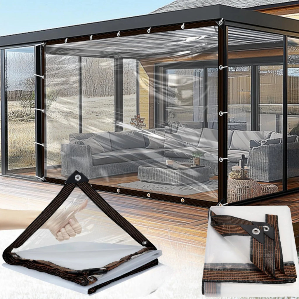 Transparent Waterproof Tarp – Multipurpose Outdoor Cloth for Plants, Camping, Garden, Greenhouse & Patio Protection