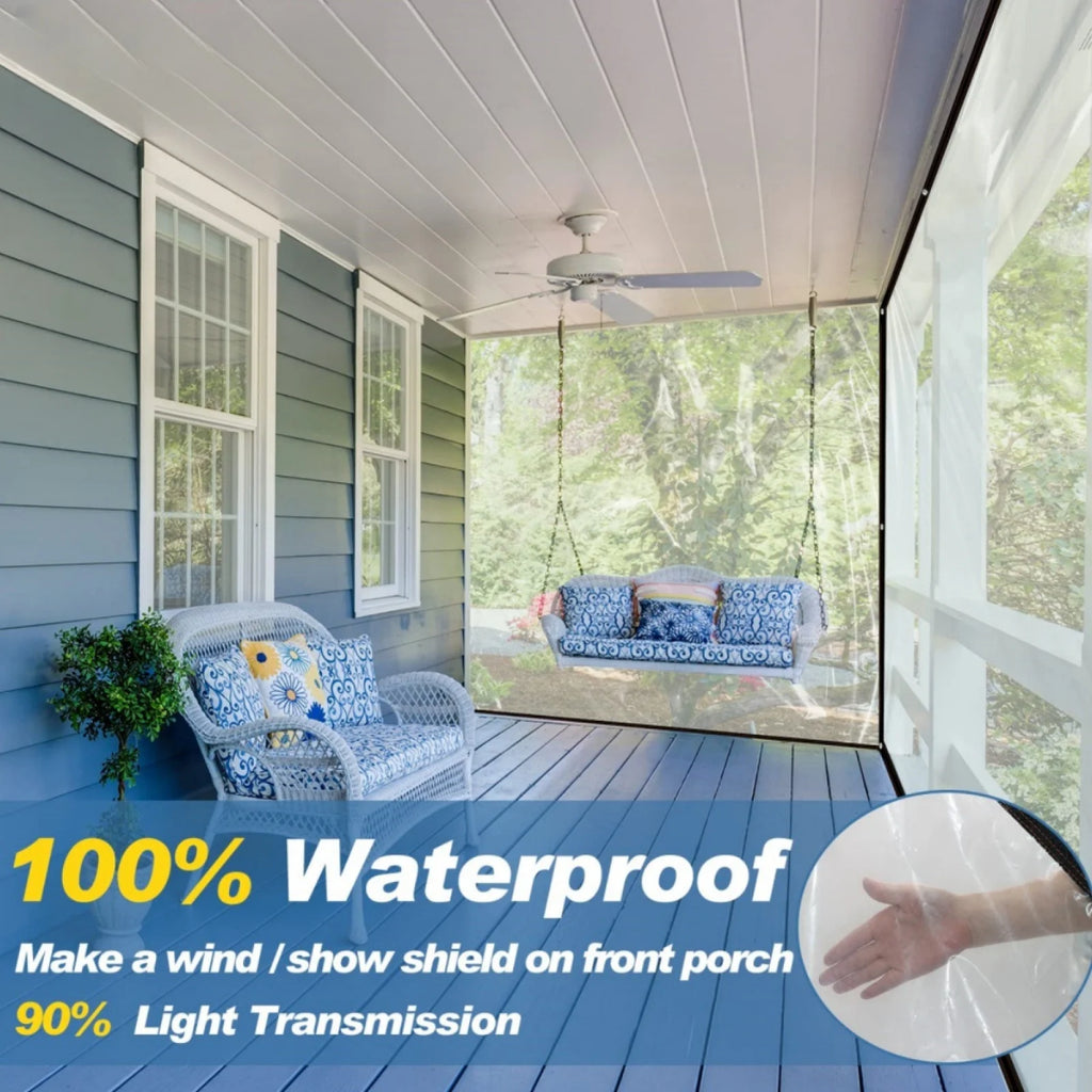 Transparent Waterproof Tarp – Multipurpose Outdoor Cloth for Plants, Camping, Garden, Greenhouse & Patio Protection