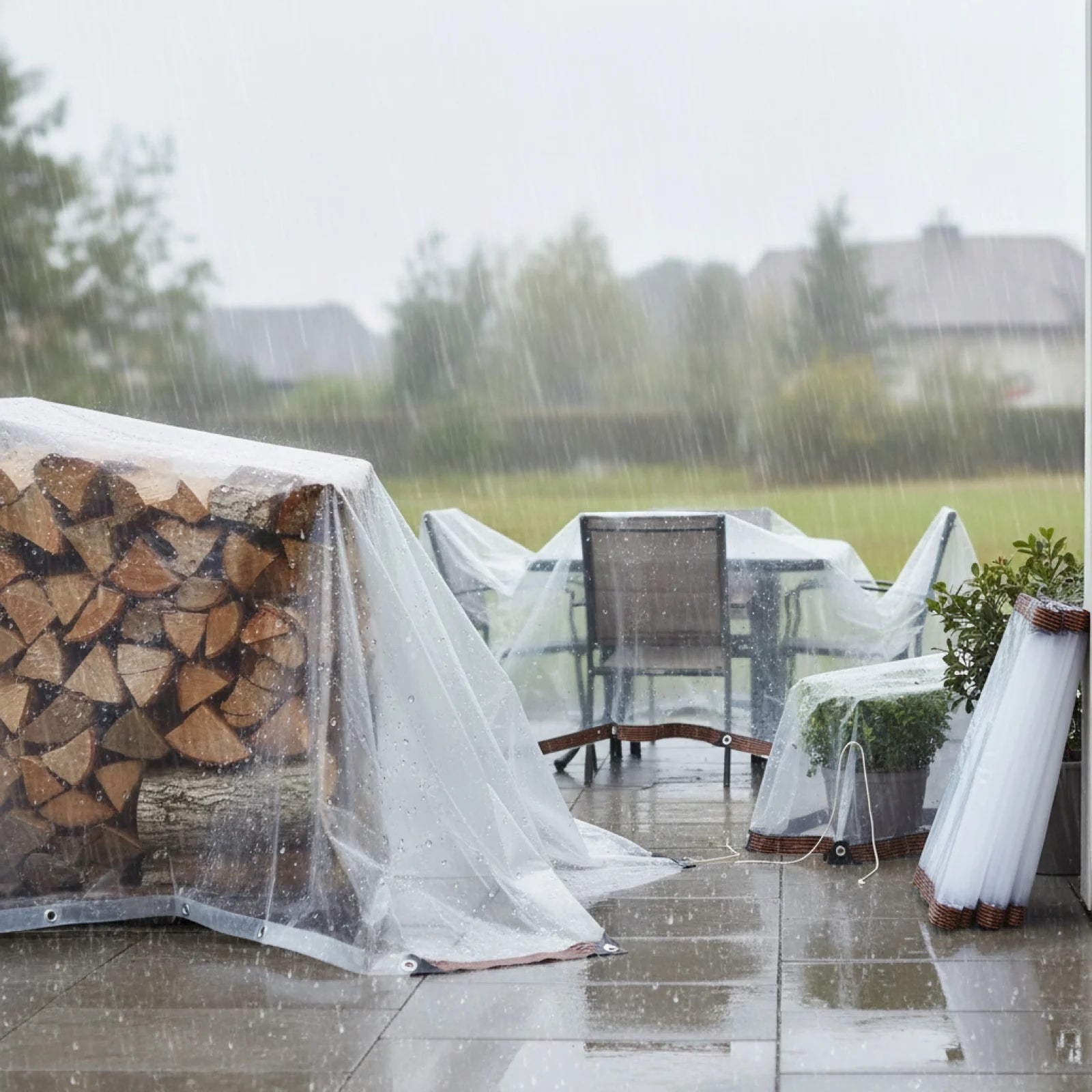Transparent Waterproof Tarp – Multipurpose Outdoor Cloth for Plants, Camping, Garden, Greenhouse & Patio Protection