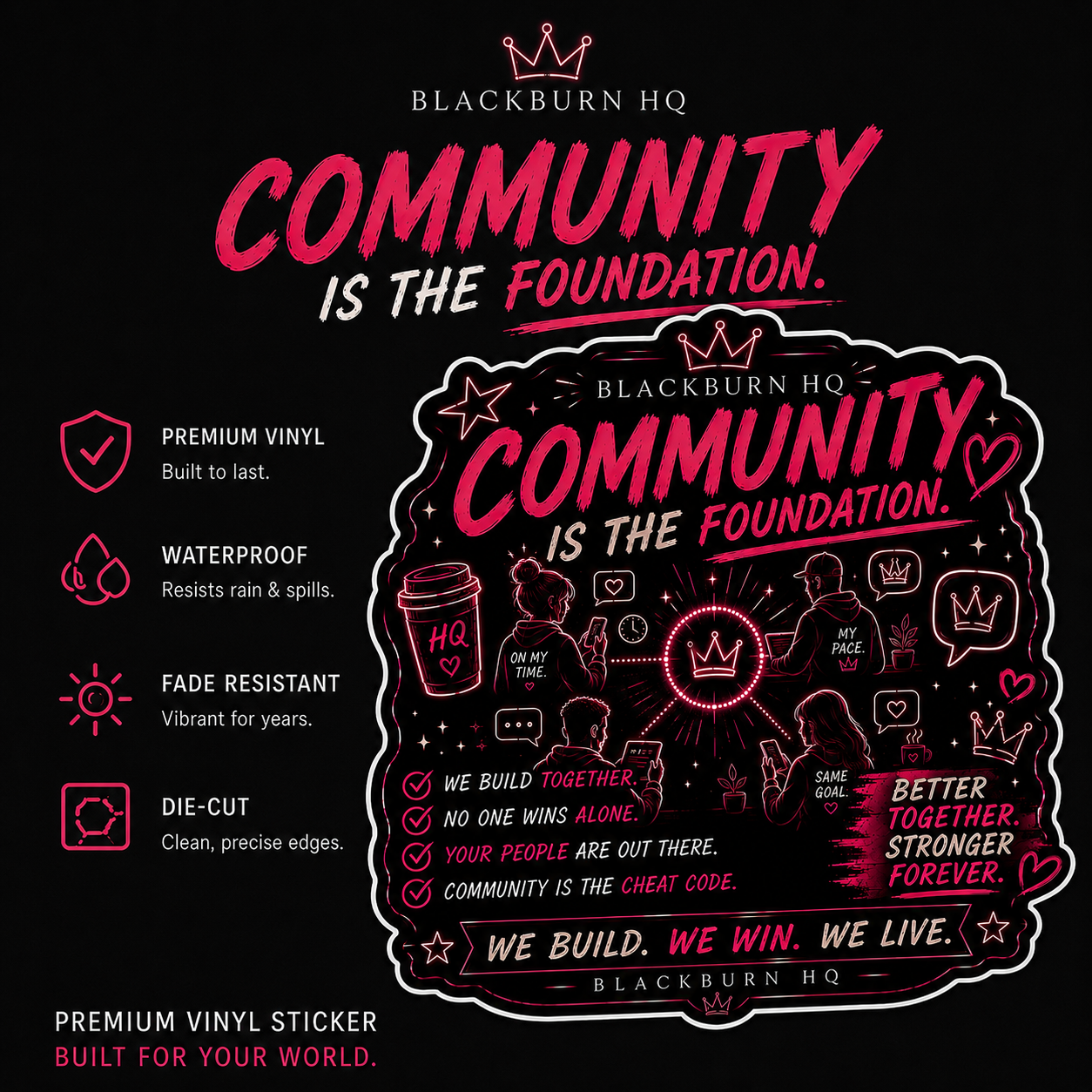 Community Is the Foundation Sticker | Blackburn HQ Standards