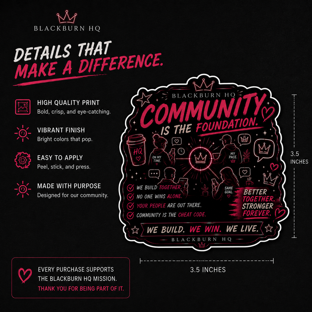 Community Is the Foundation Sticker | Blackburn HQ Standards