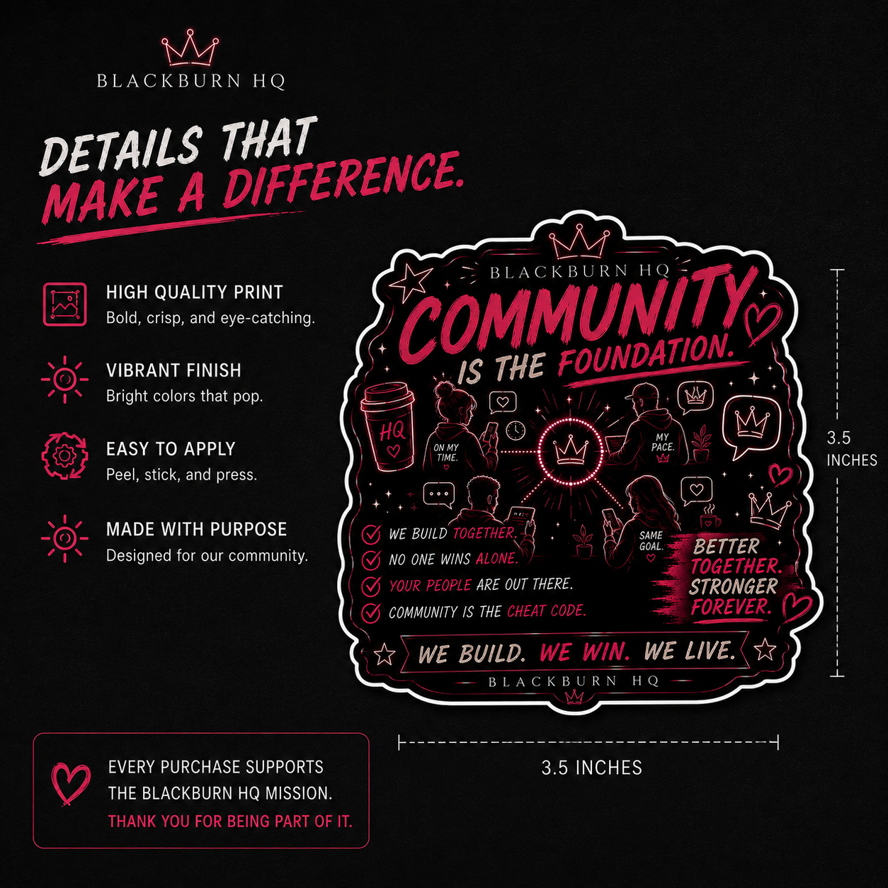 Community Is the Foundation Sticker | Blackburn HQ Standards