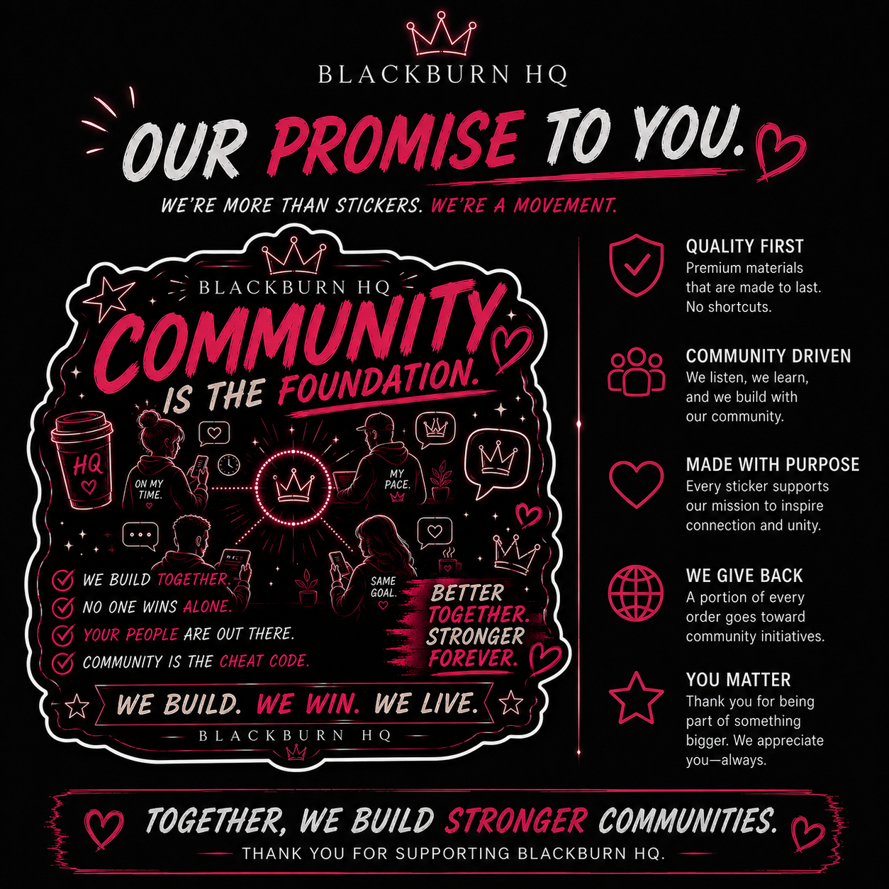 Community Is the Foundation Sticker | Blackburn HQ Standards