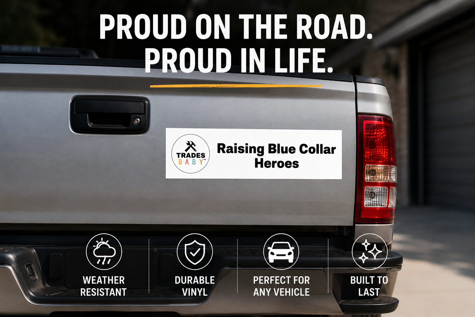 Raising Blue Collar Heroes Bumper Sticker | Trades Family Decal | Blue Collar Pride Sticker for Trucks, Toolboxes & Hardworking Parents