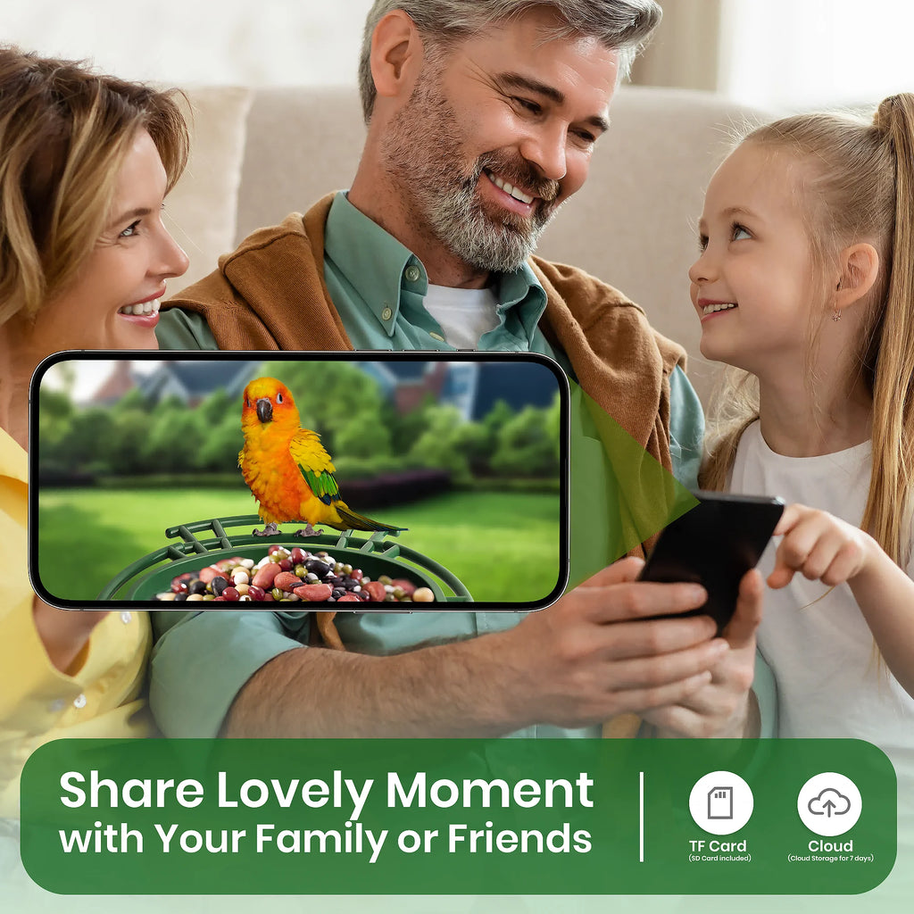 Smart Bird Feeder with Camera – 2K HD WiFi Birdhouse with AI Detection & Solar Power