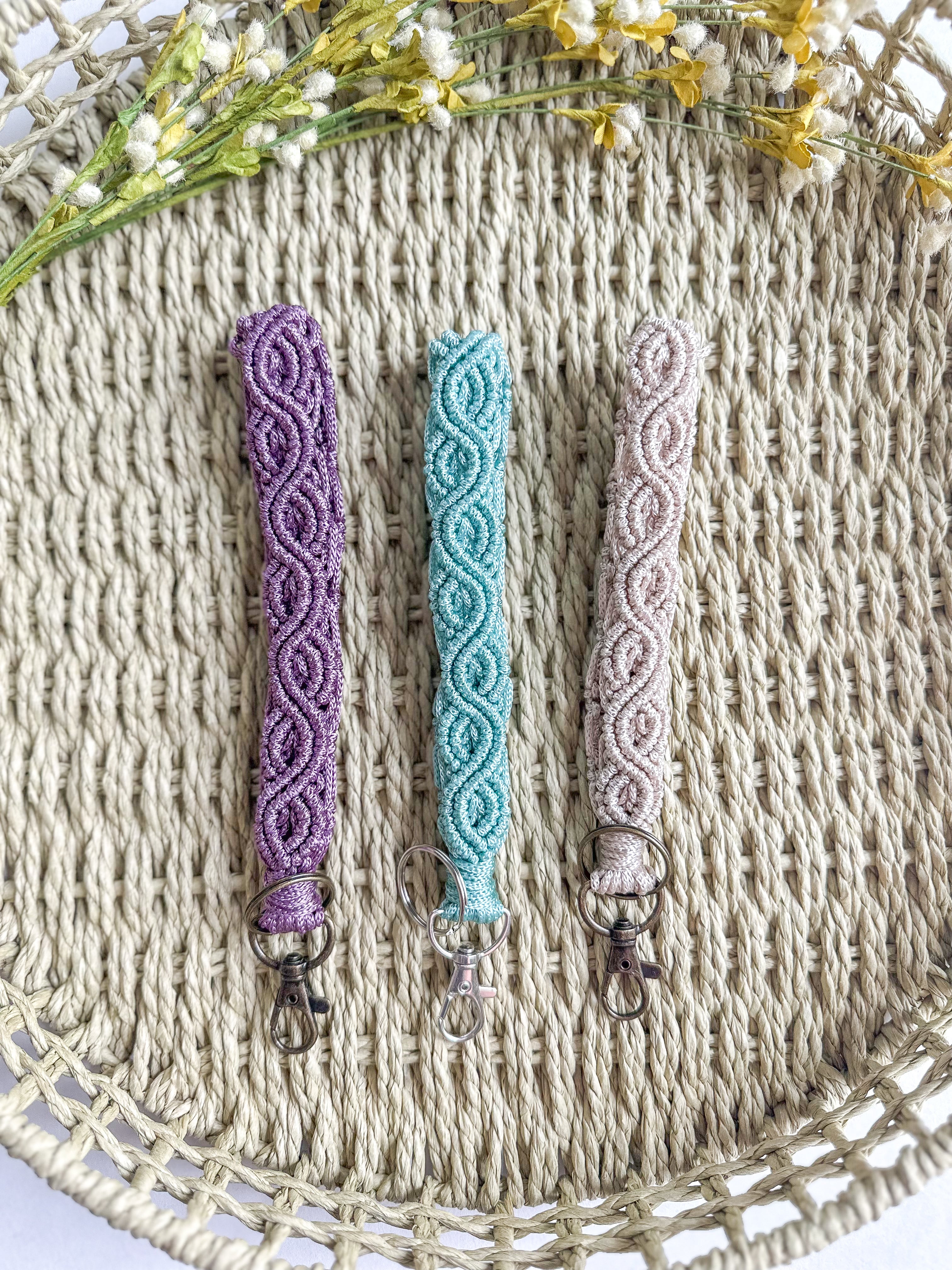 Handmade Macramé Wristlet Keychain