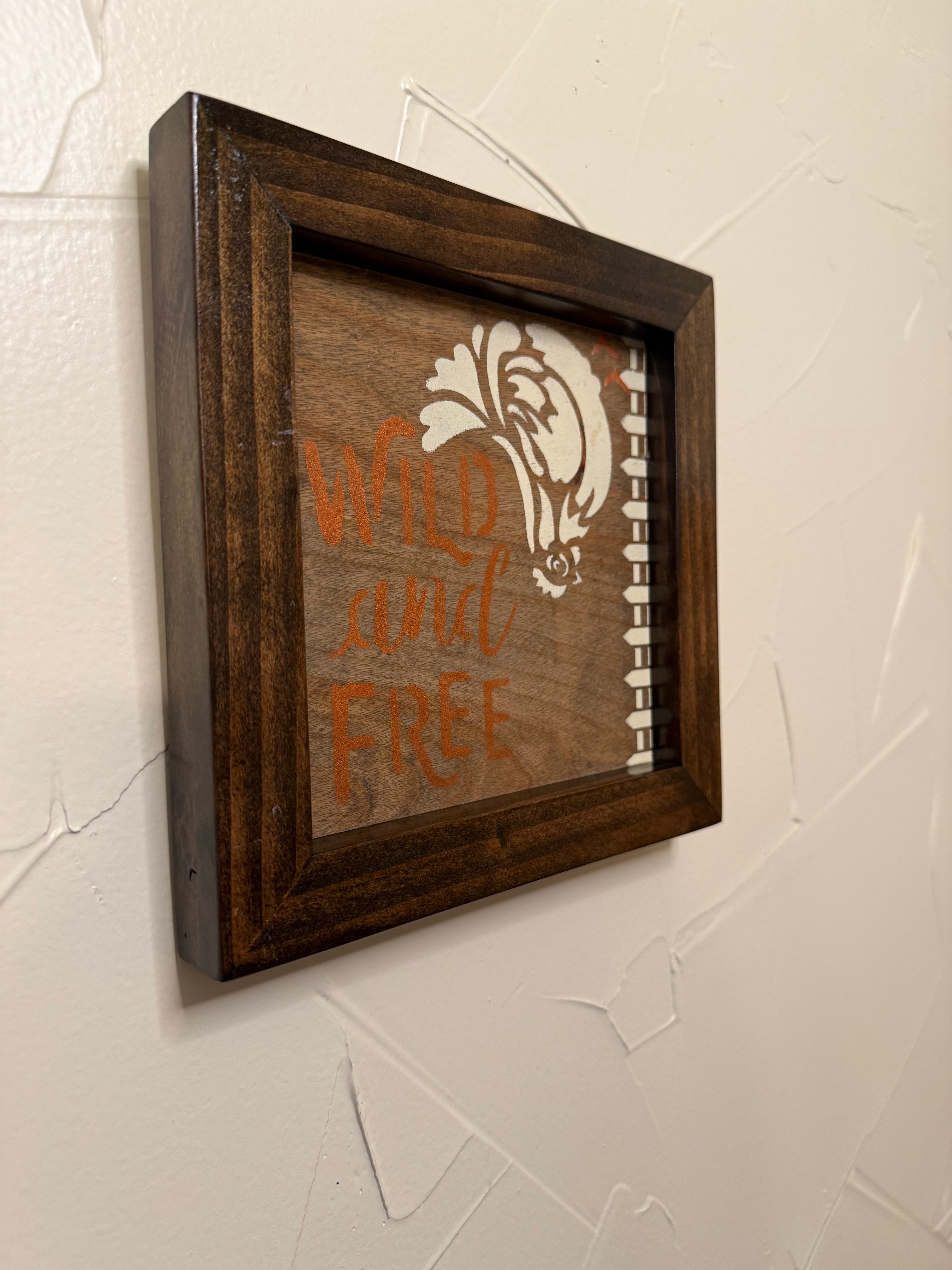 RubyONE No. 06 – “Wild and Free” | 8x8 Framed Original Wood Artwork