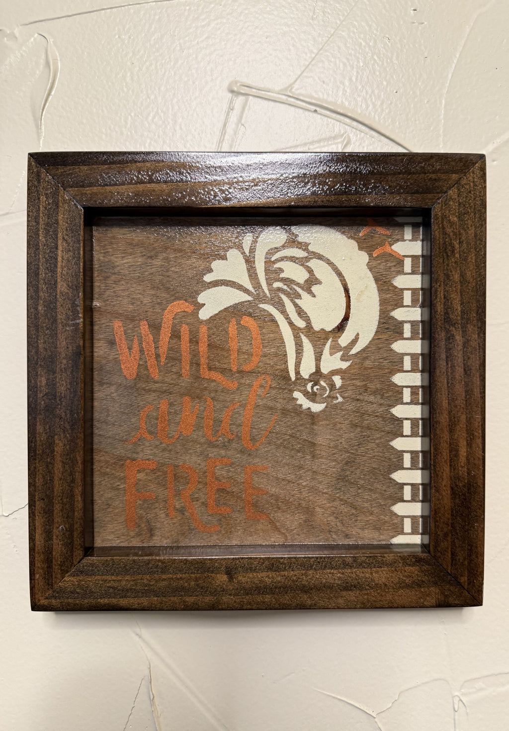 RubyONE No. 06 – “Wild and Free” | 8x8 Framed Original Wood Artwork
