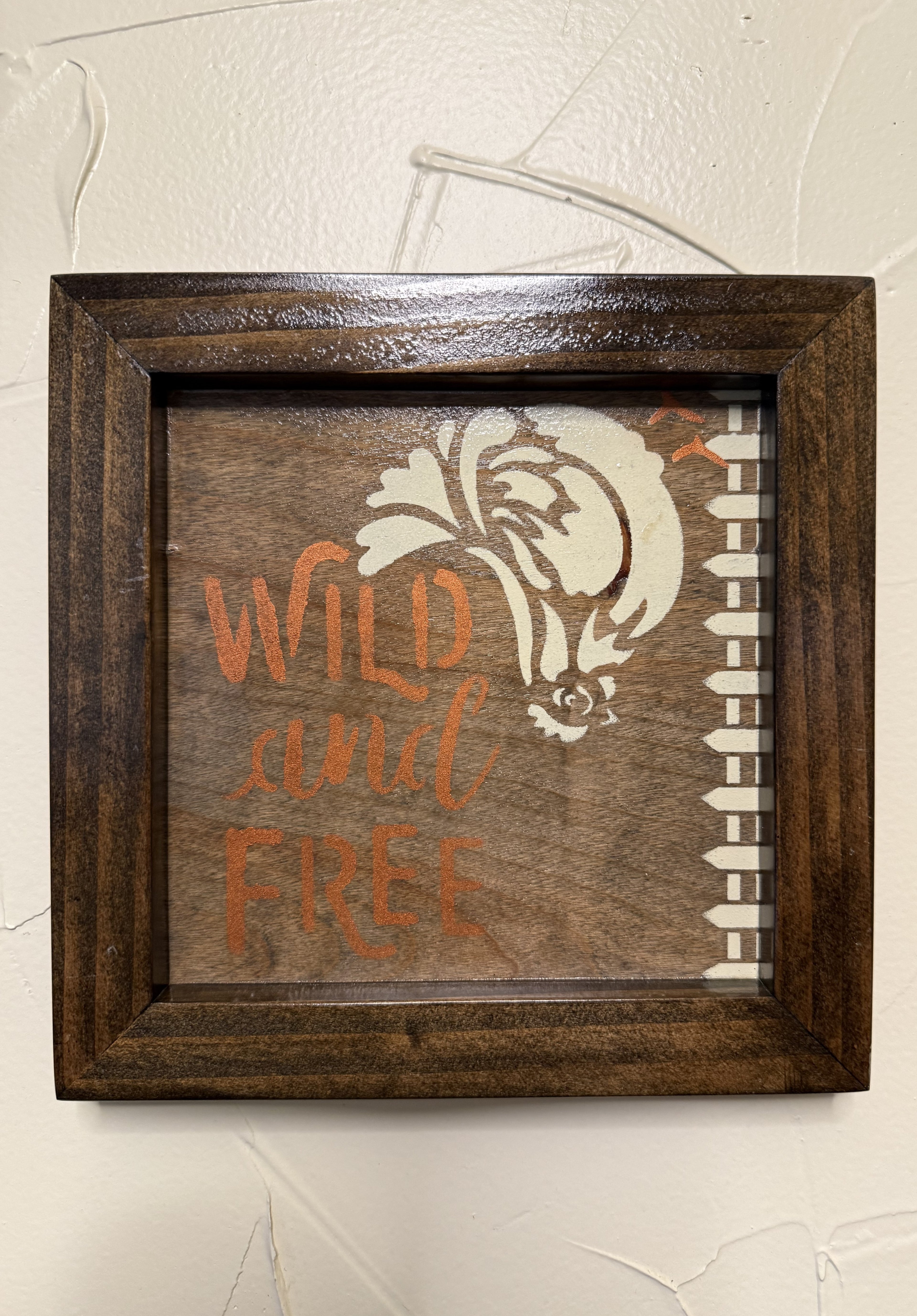 RubyONE No. 06 – “Wild and Free” | 8x8 Framed Original Wood Artwork