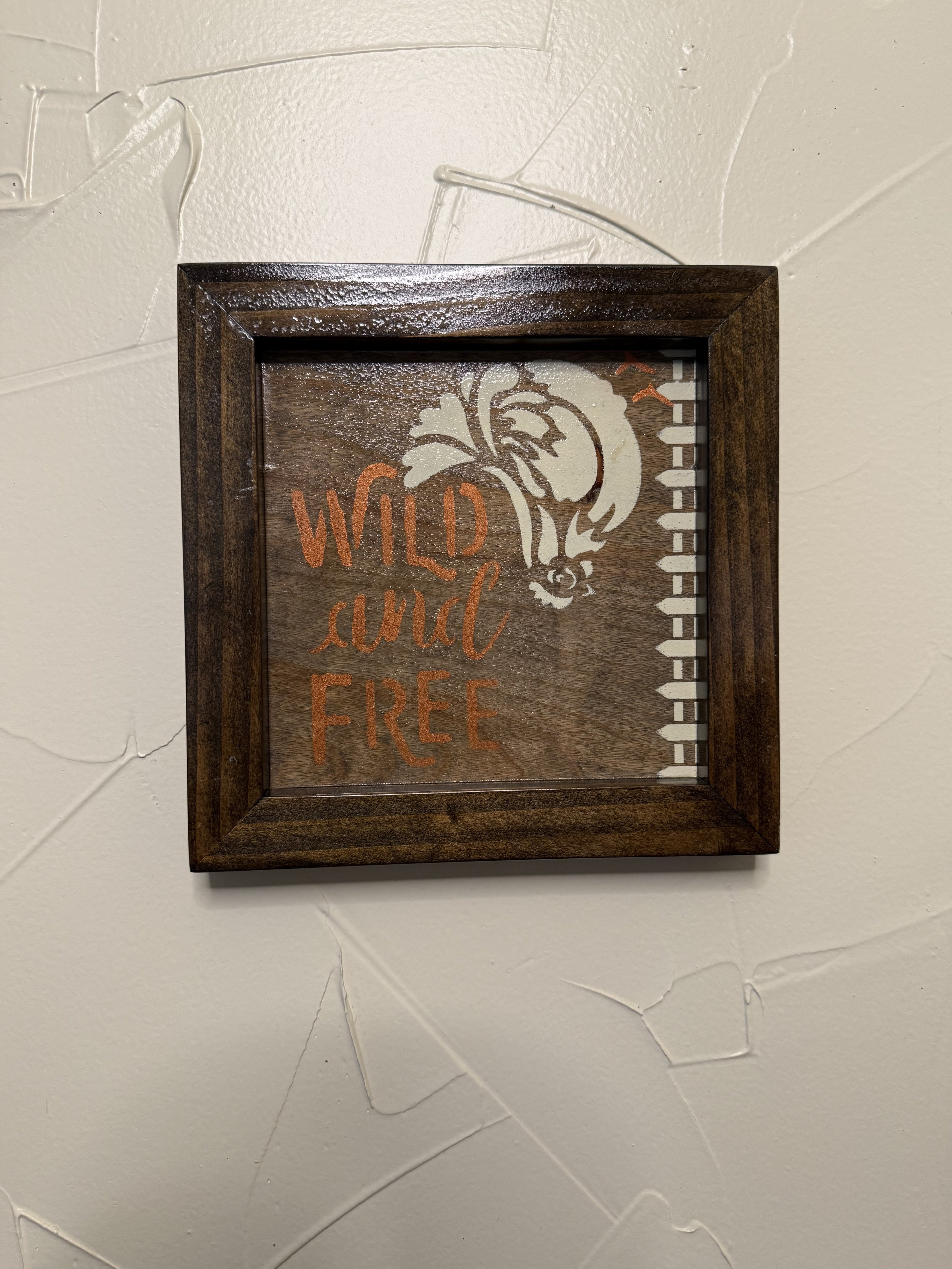 RubyONE No. 06 – “Wild and Free” | 8x8 Framed Original Wood Artwork