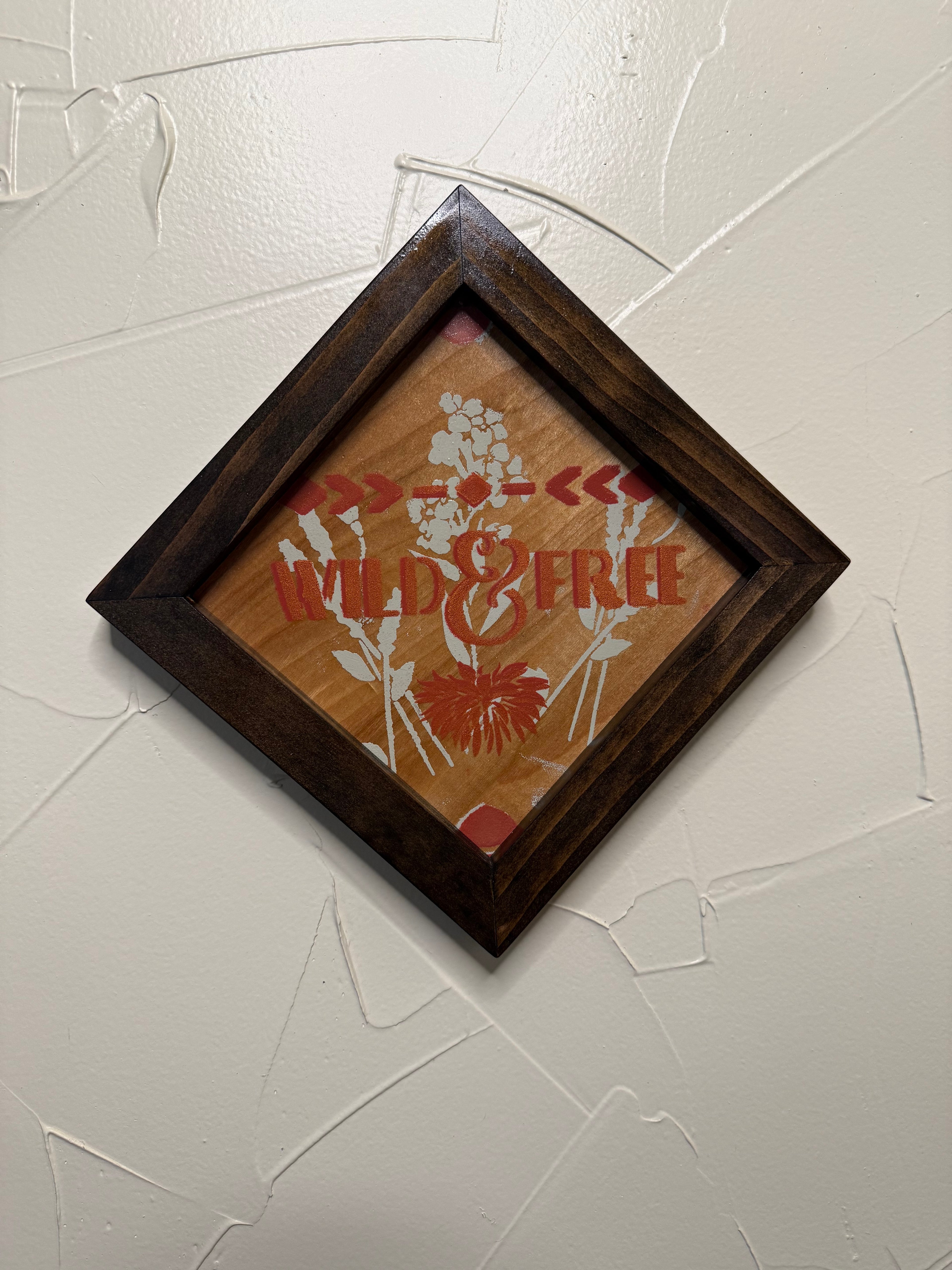 RubyONE No. 10 – “Wild & Free” Corner-Up | 8x8 Framed Original Wood Artwork