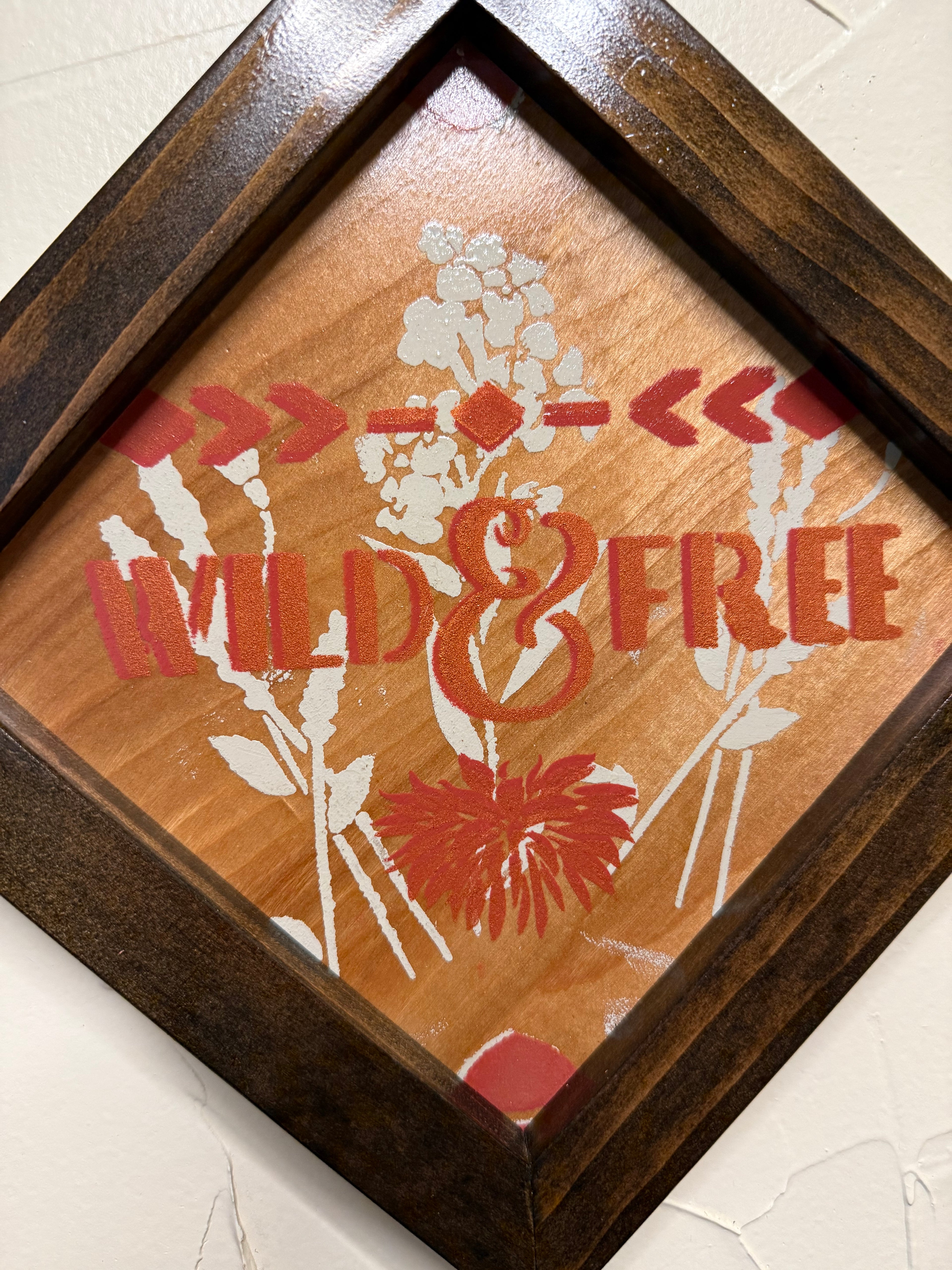 RubyONE No. 10 – “Wild & Free” Corner-Up | 8x8 Framed Original Wood Artwork