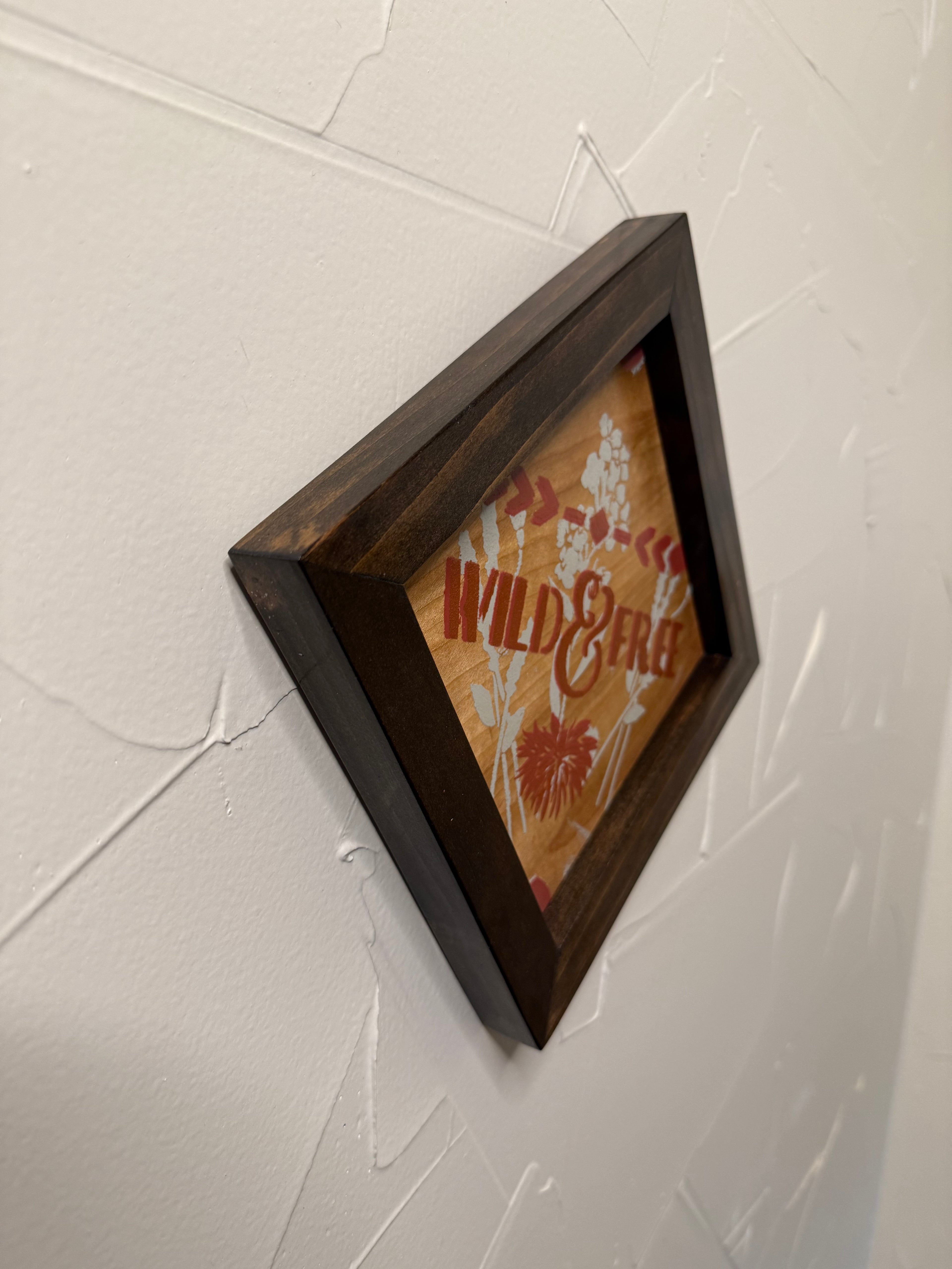 RubyONE No. 10 – “Wild & Free” Corner-Up | 8x8 Framed Original Wood Artwork