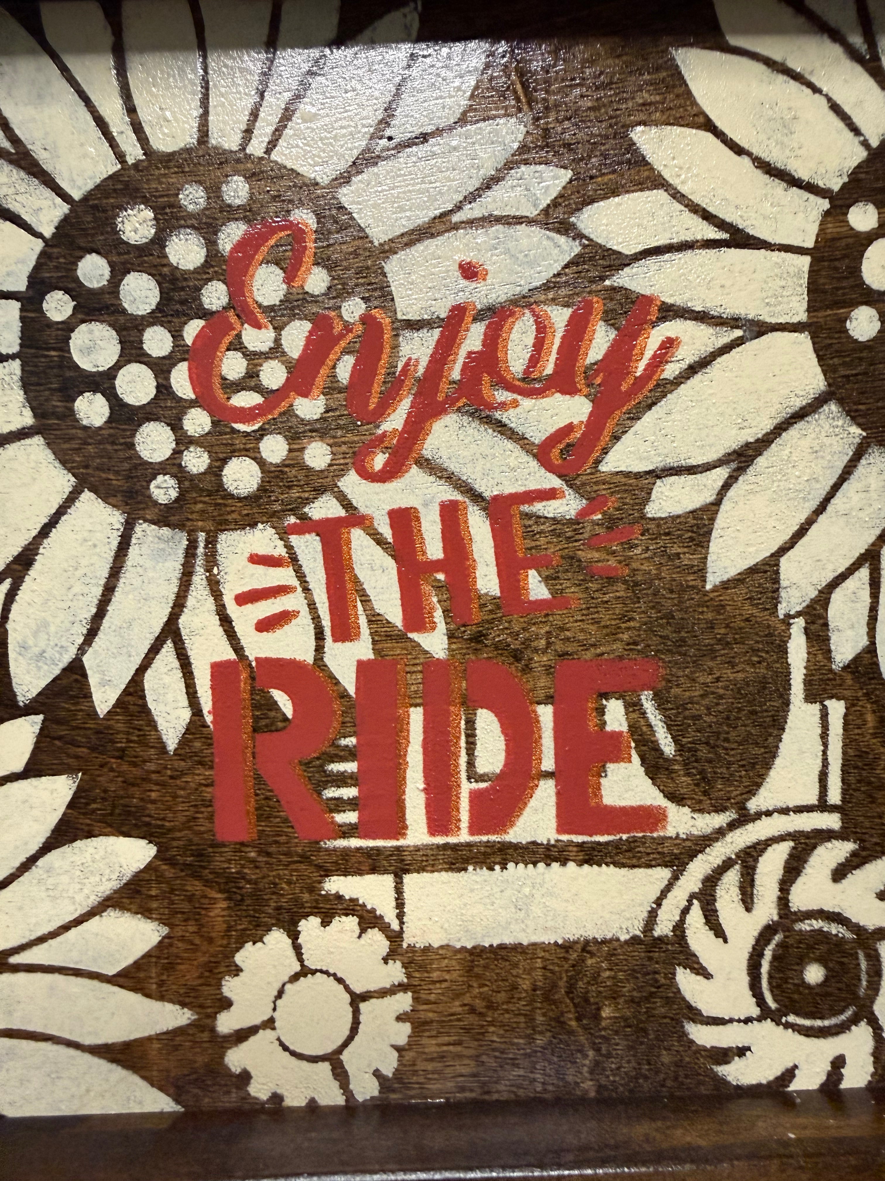 RubyONE No. 08 – “Enjoy the Ride” | 8x8 Framed Original Wood Artwork