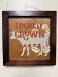 RubyONE No. 07 – “Locally Grown” | 9.75x10 Framed Original Wood Artwork