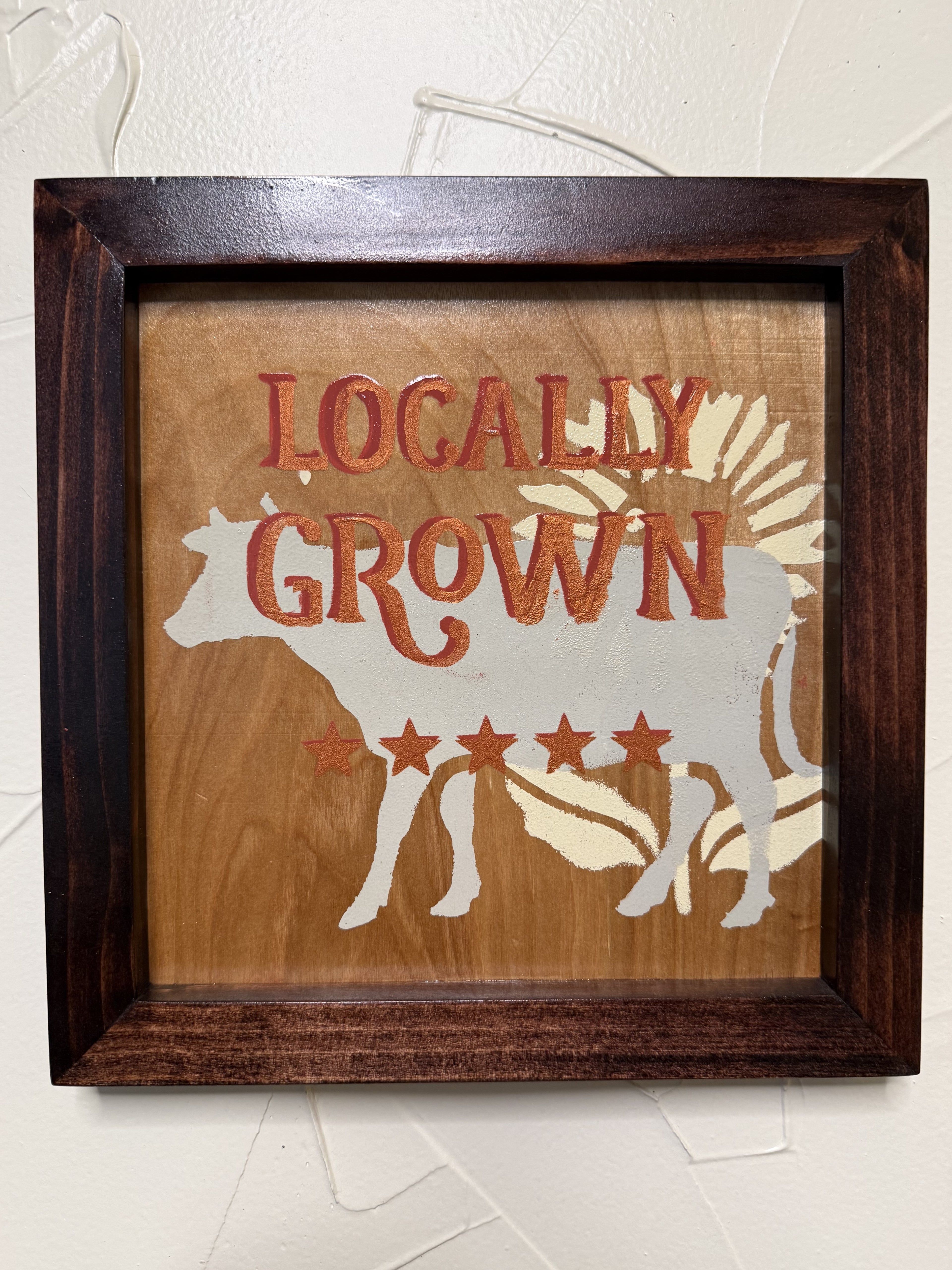 RubyONE No. 07 – “Locally Grown” | 9.75x10 Framed Original Wood Artwork