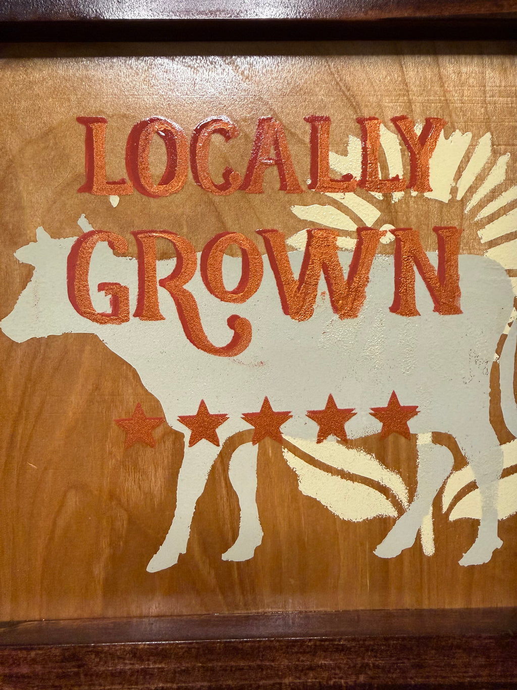 RubyONE No. 07 – “Locally Grown” | 9.75x10 Framed Original Wood Artwork