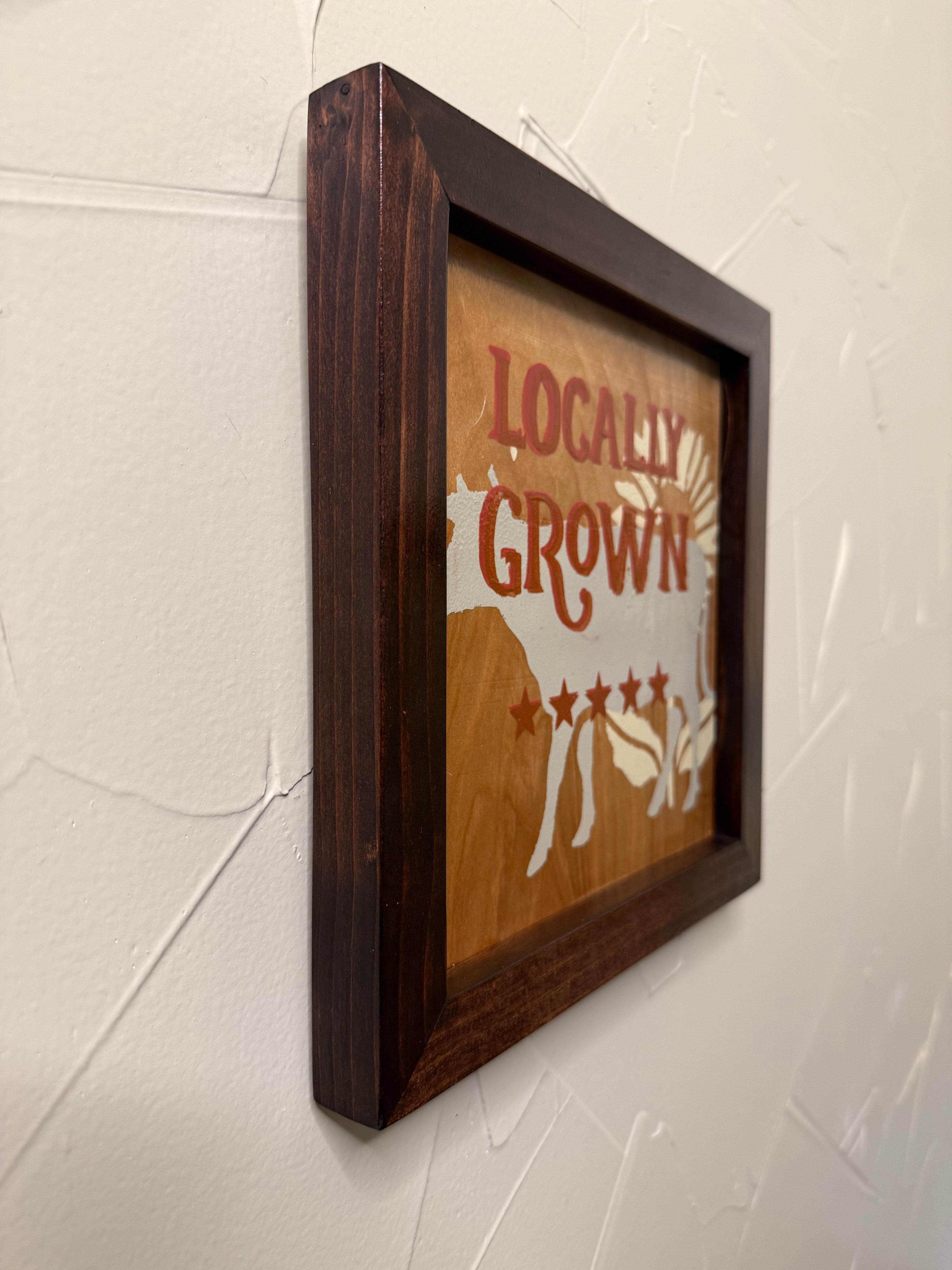 RubyONE No. 07 – “Locally Grown” | 9.75x10 Framed Original Wood Artwork