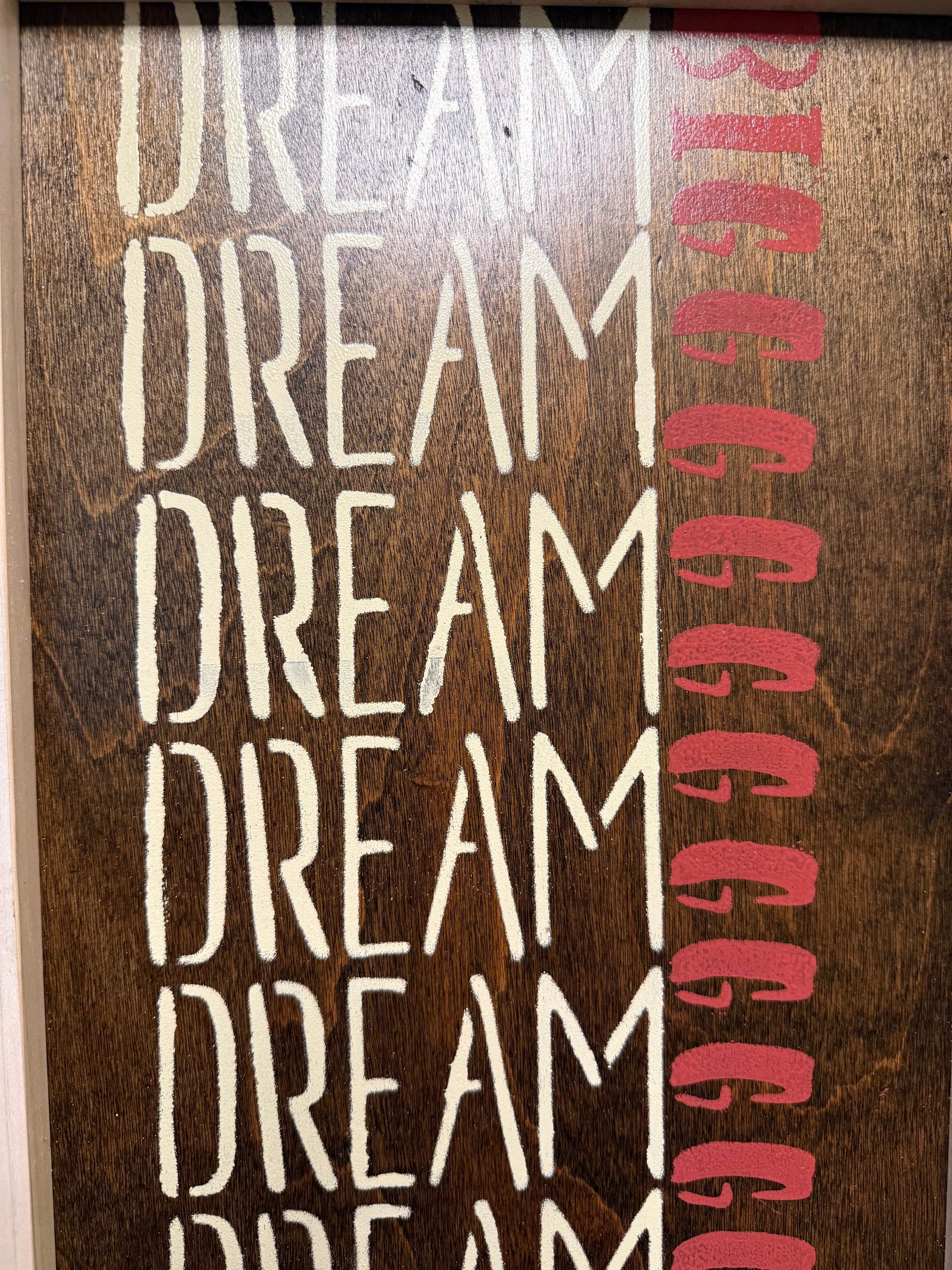 RubyONE No. 03 – “Dream BIGGGGGGGG” | 11x17 Framed Original Wood Artwork