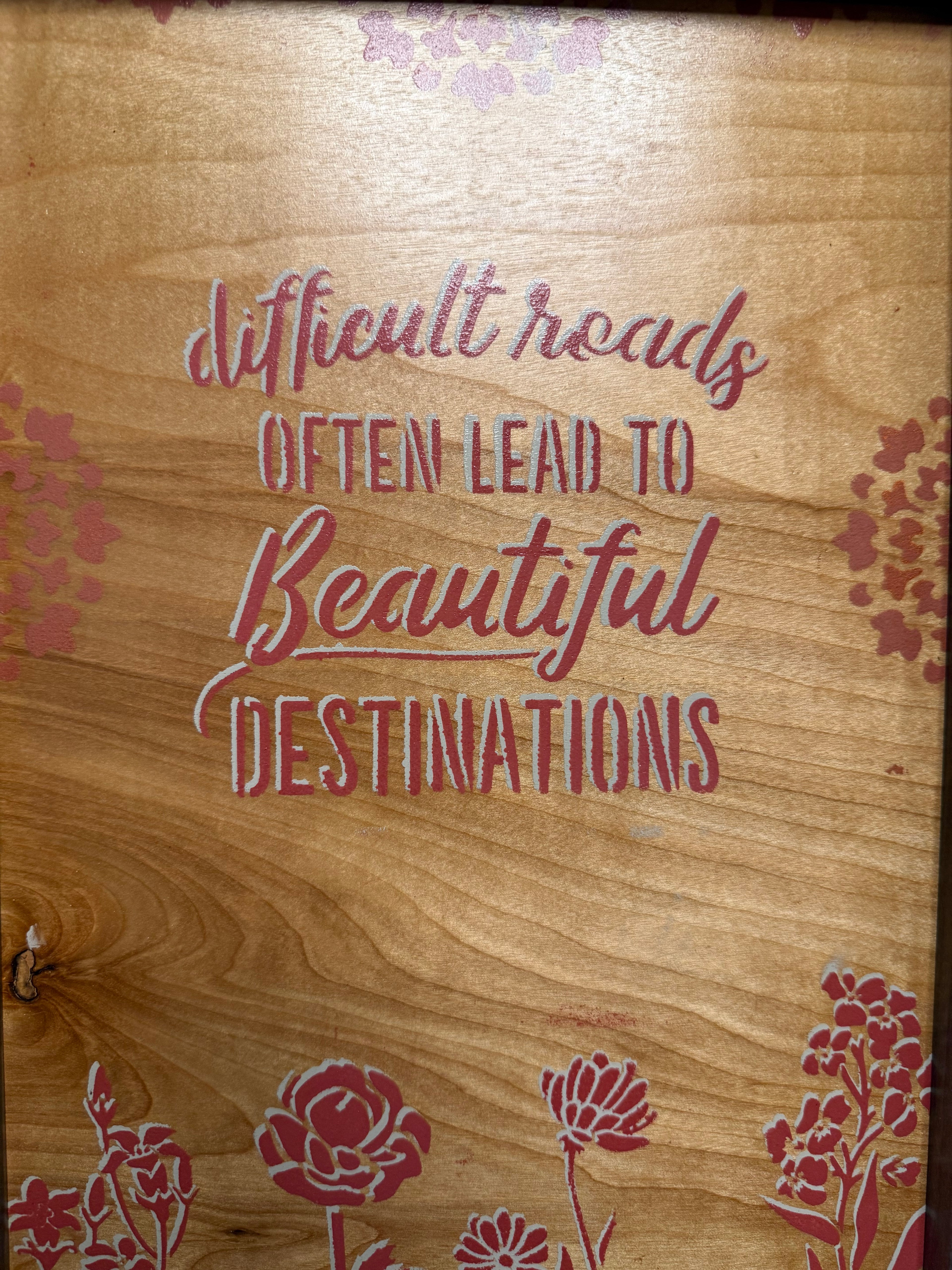 RubyONE No. 04 – “Difficult Roads” | 11x17 Framed Original Wood Artwork