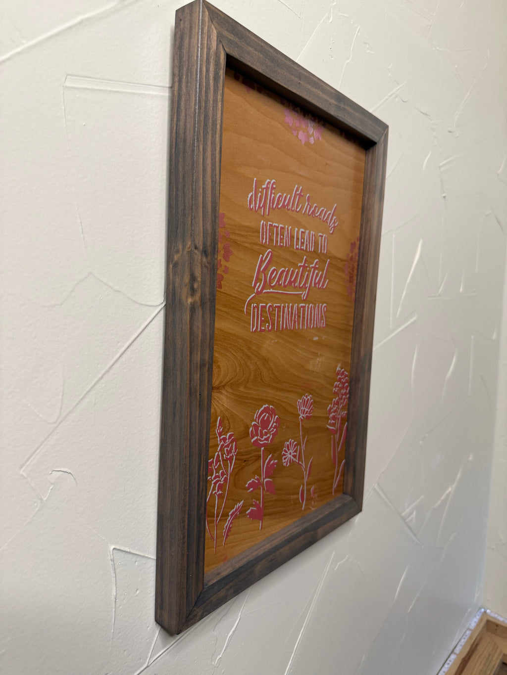 RubyONE No. 04 – “Difficult Roads” | 11x17 Framed Original Wood Artwork