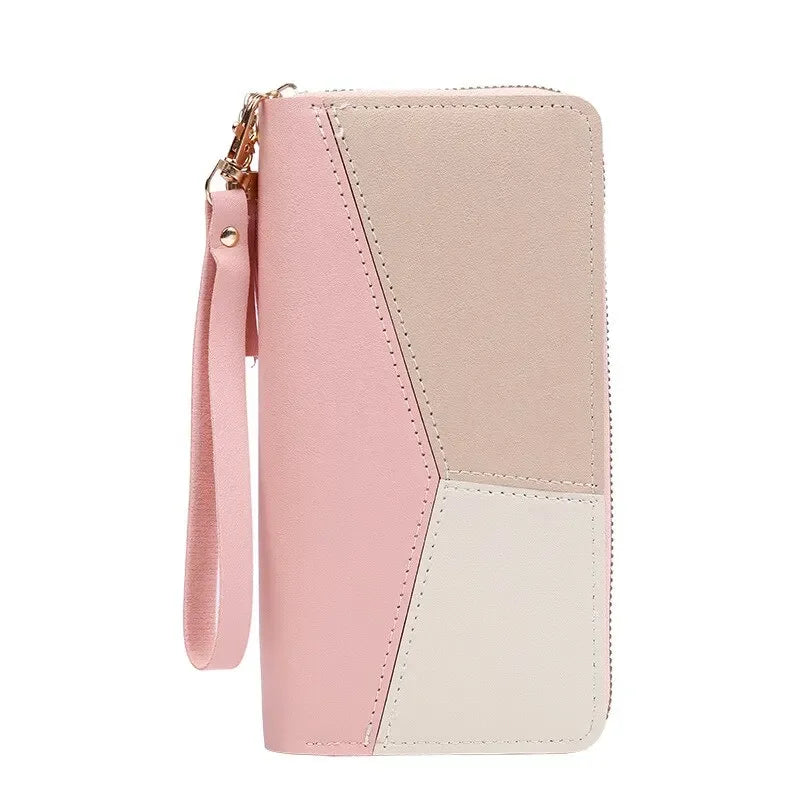 Fashion Zipper Wallet for Women – Long PU Leather Purse, Coin & Card Holder, Stylish Billfold