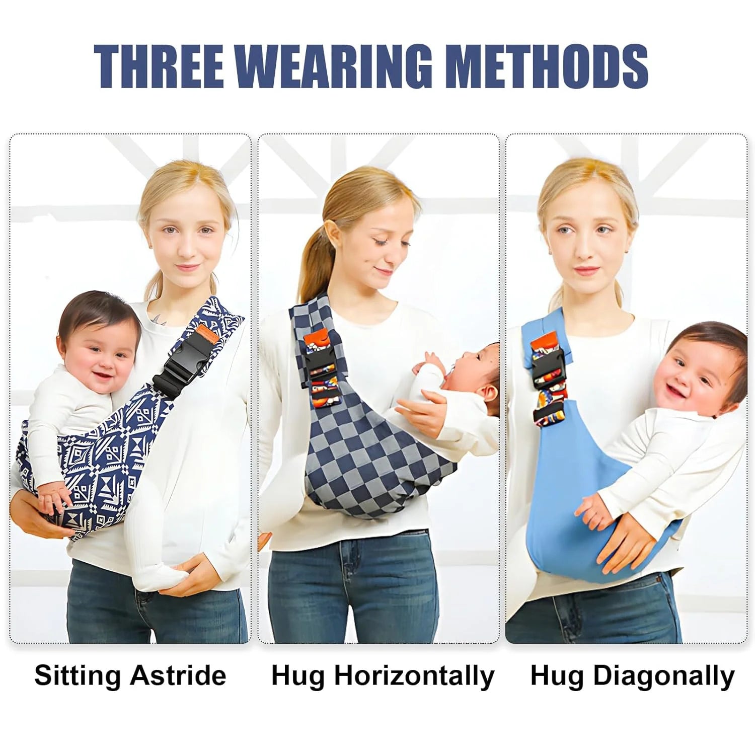 Portable Baby Carrier Sling – Adjustable Cotton Wrap for Infants & Toddlers (Up to 20kg)