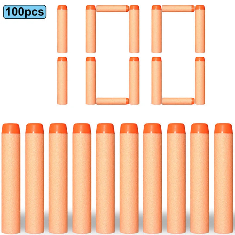 Nerf-Compatible Foam Dart Refills (50/100 Pack) | Soft, Safe Replacement Bullets for N-Strike Blasters