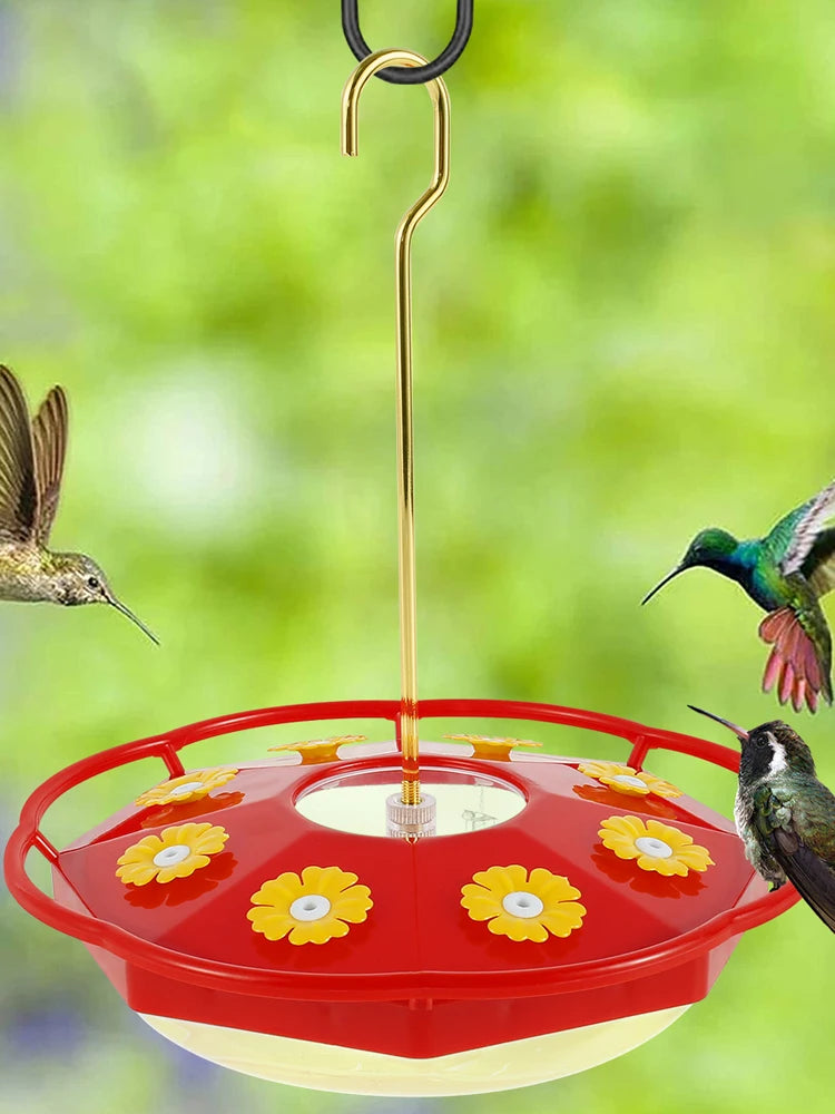 Hummingbird Feeder Hanging – 8-Port Floral Design, Ant & Bee Proof, Easy Clean