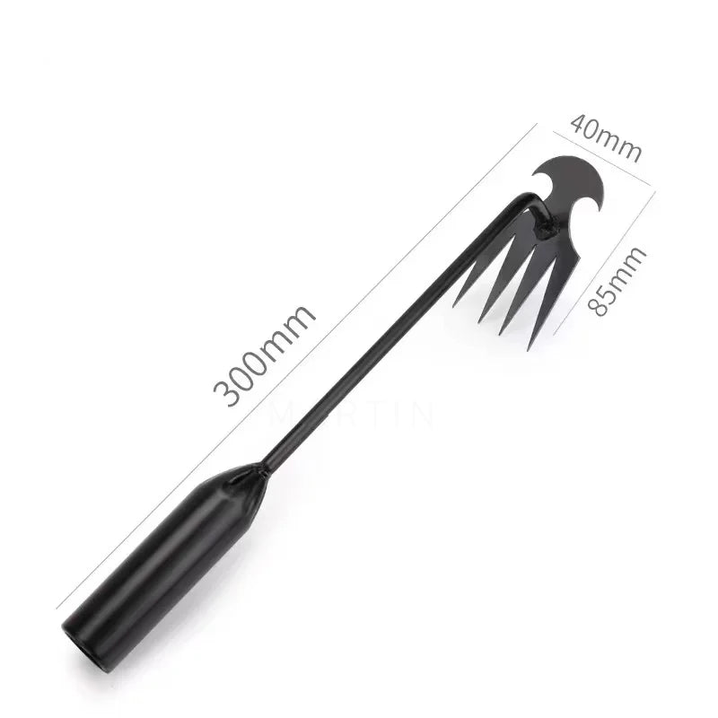 Heavy-Duty Hand Weeder Tool (4-Tine Steel) – Deep Root Weed Puller with Ergonomic Handle for Garden & Lawn