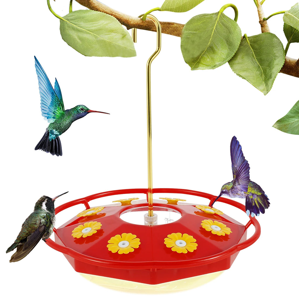 Hummingbird Feeder Hanging – 8-Port Floral Design, Ant & Bee Proof, Easy Clean