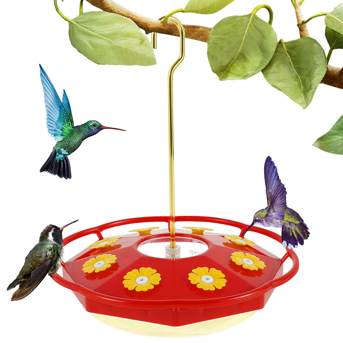 Hummingbird Feeder Hanging – 8-Port Floral Design, Ant & Bee Proof, Easy Clean