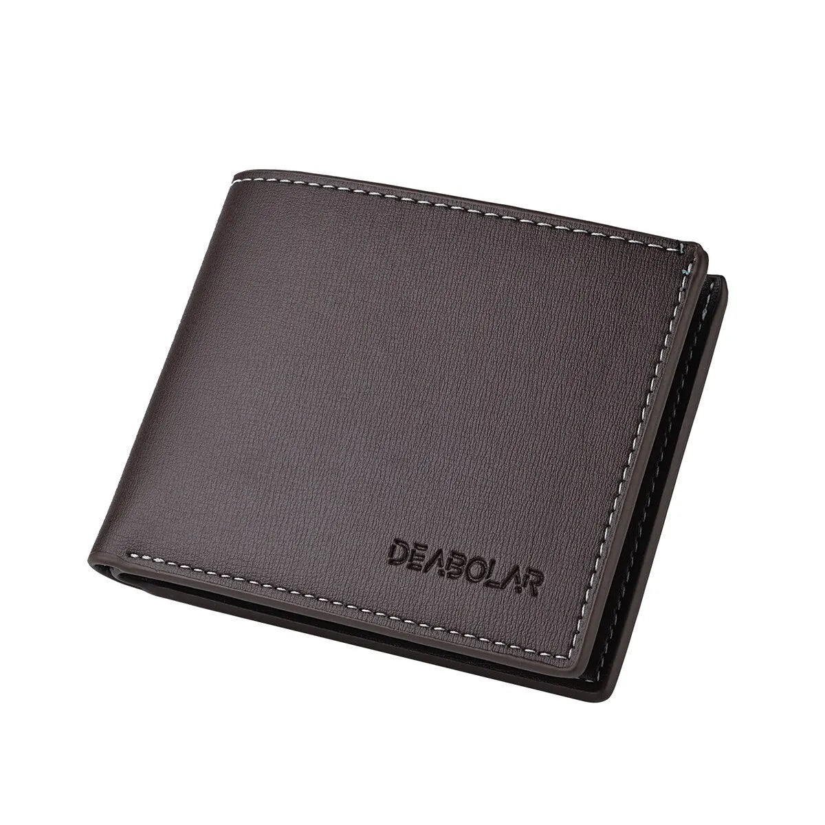 PU Leather Men’s Short Wallet – Thin Folding Credit Card Holder, Compact England Style