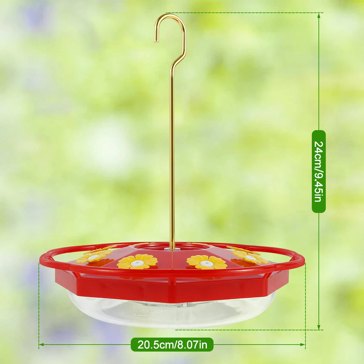 Hummingbird Feeder Hanging – 8-Port Floral Design, Ant & Bee Proof, Easy Clean
