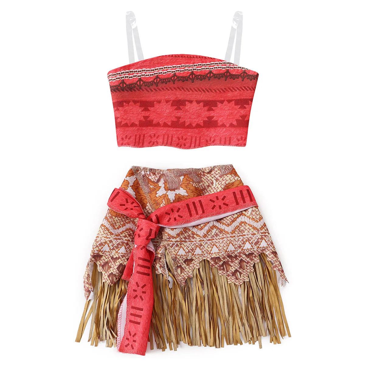 Ocean Adventure Moana Costume for Girls – Two-Piece Polynesian Style Dress Up for Halloween & Role Play