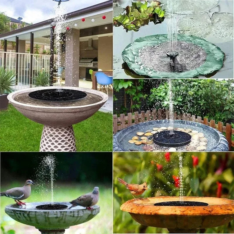 Mini Solar Water Fountain – Outdoor Pond, Pool & Bird Bath Fountain with Waterfall Effect