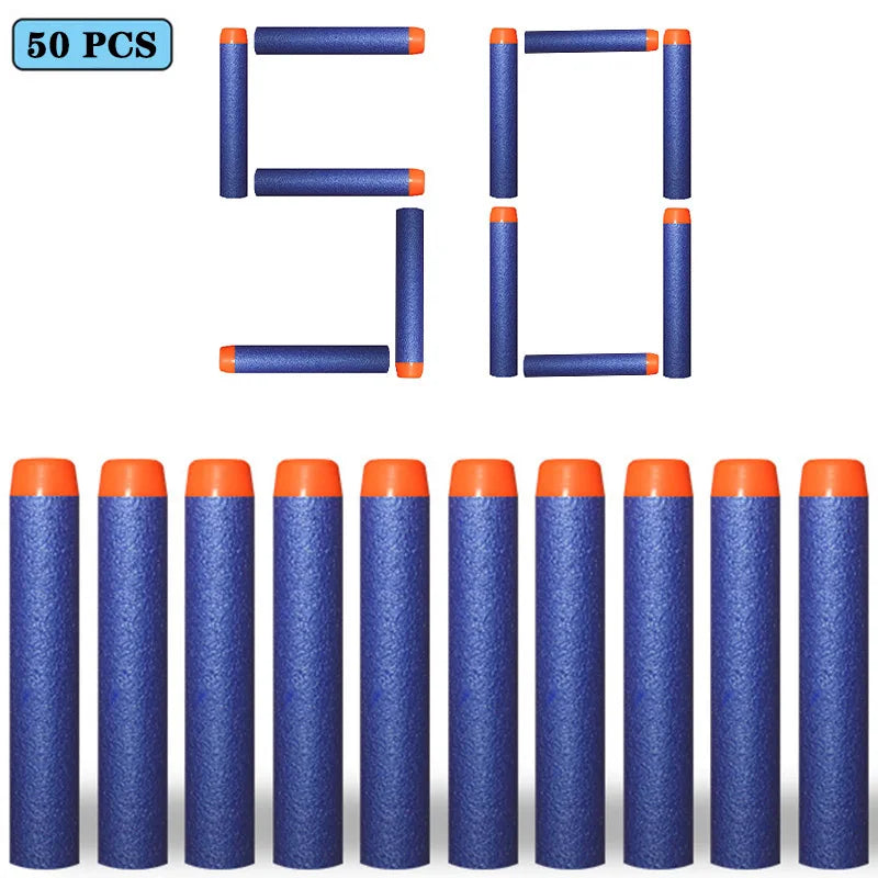 Nerf-Compatible Foam Dart Refills (50/100 Pack) | Soft, Safe Replacement Bullets for N-Strike Blasters
