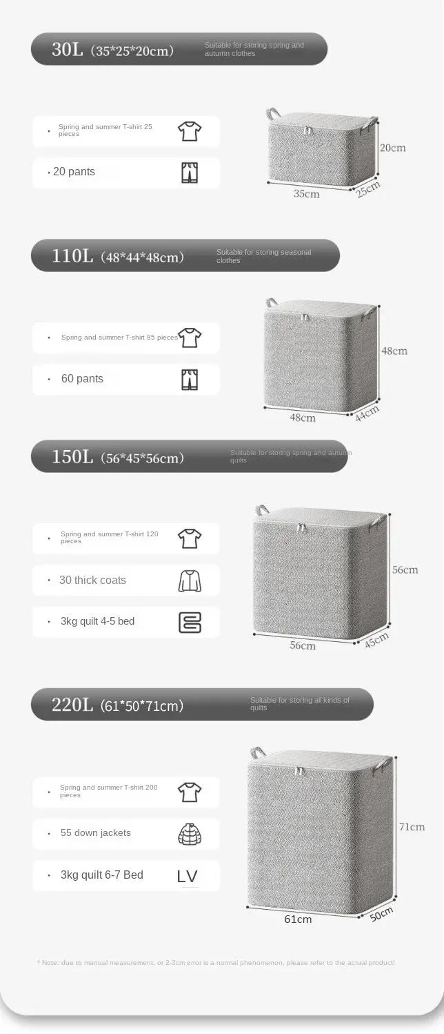 Large Capacity Household Storage Bag – Non-Woven Closet Organizer for Quilts, Clothes, and Toys